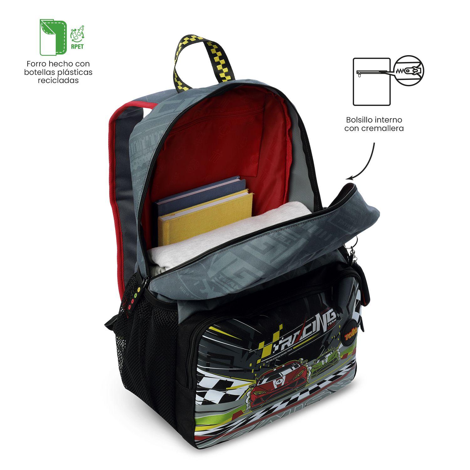 Mochila para Niño Grand Prix Grande Gris-4