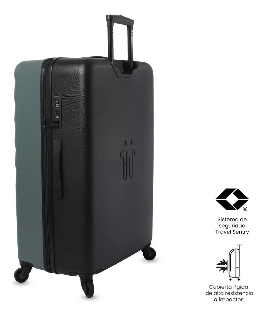 Maleta De Viaje Grande 23 Kilos 360 Bazy Verde/negra-4