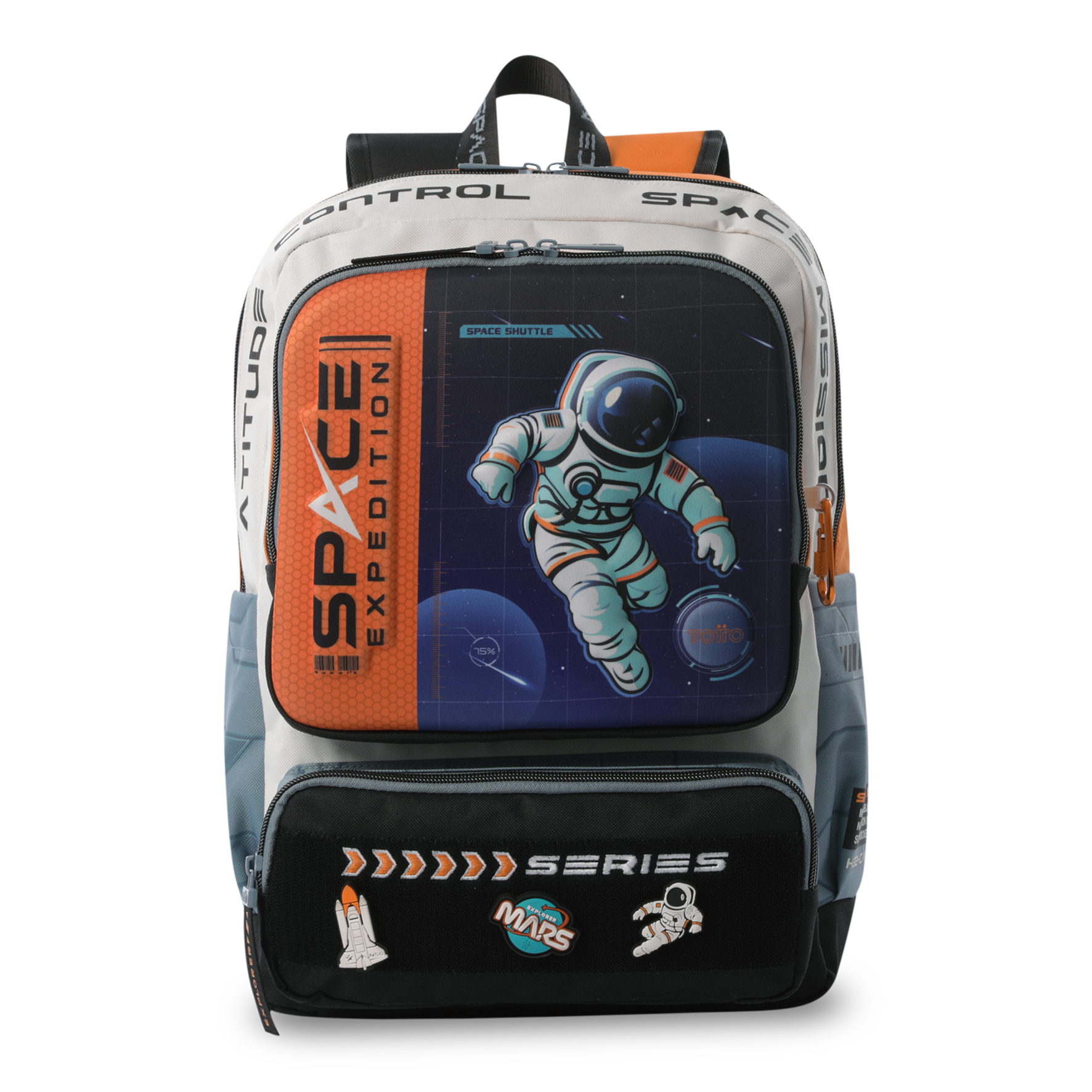 Pack Escolar Mochila Gris Mediana + Lonchera Mediana + Multiuso Gemini Totto-1