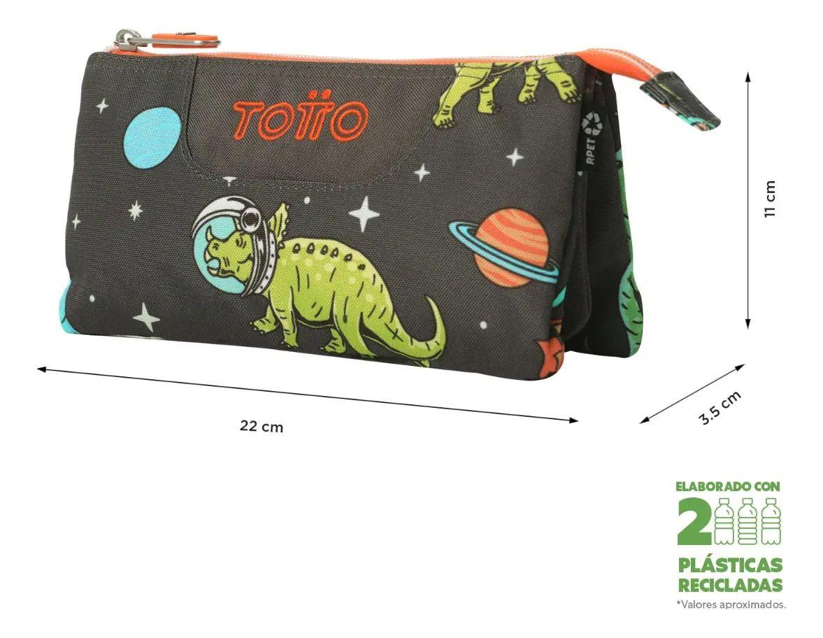 Estuche Totto Tablero Dinosaurio Gris-2