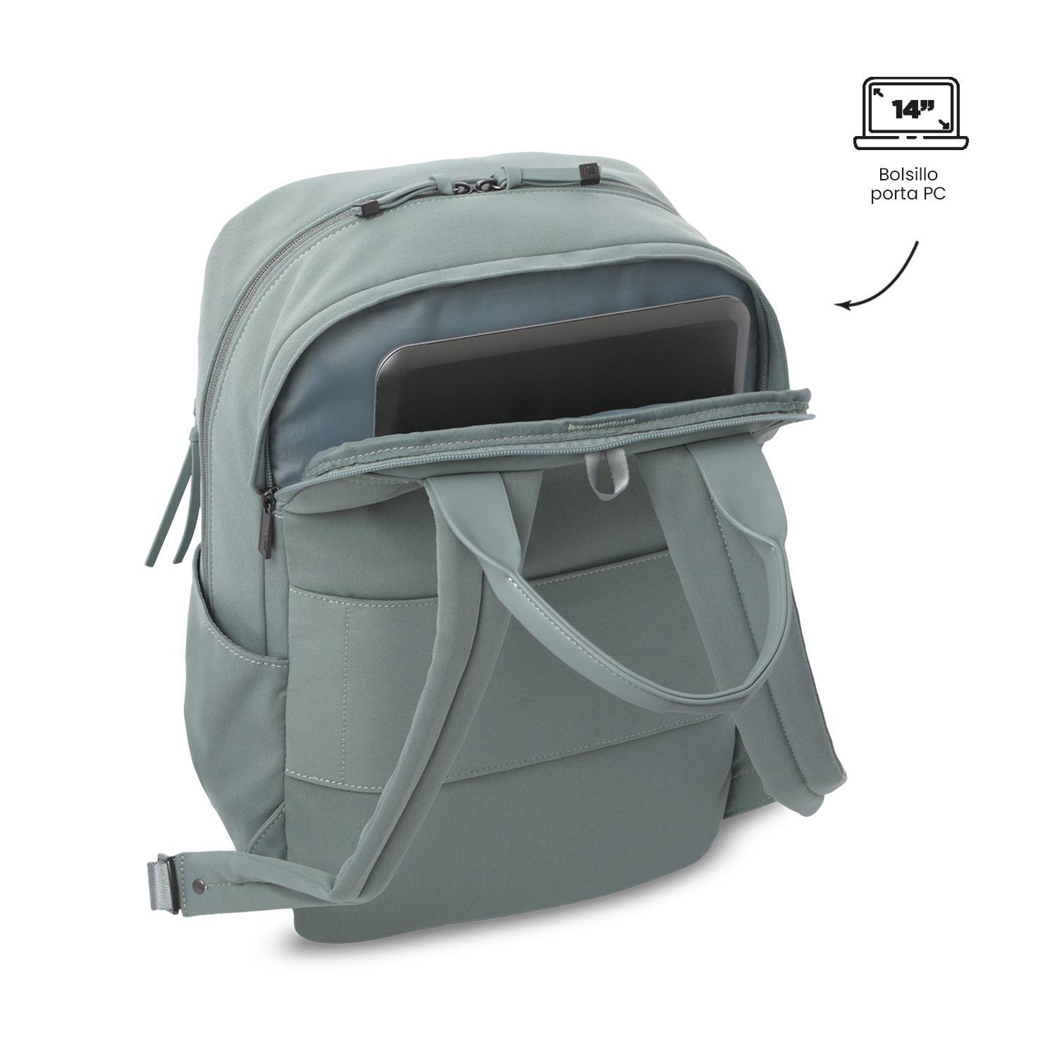 Mochila Ejecutivo Porta PC 14" Toscana Verde Mujer-4