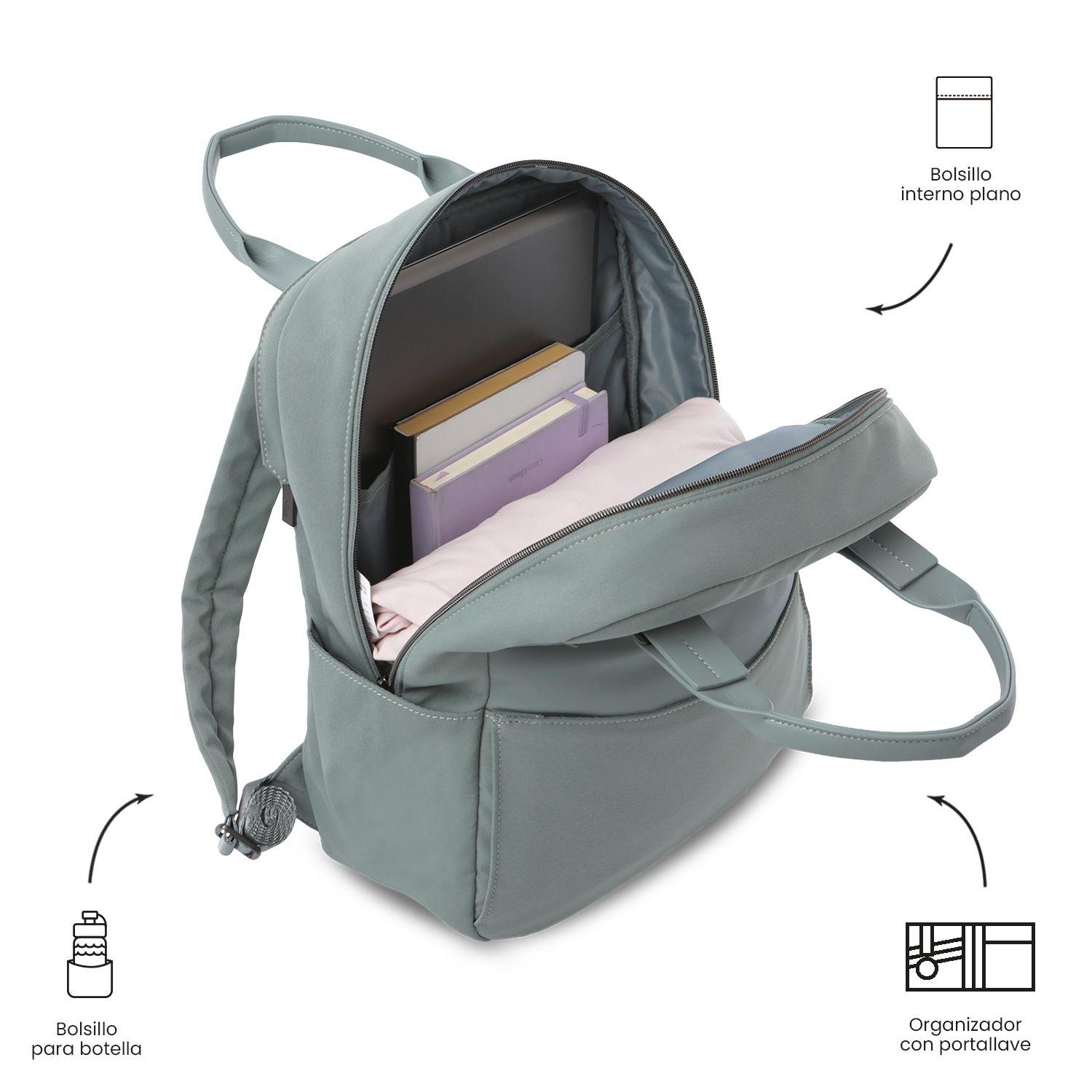 Mochila Ejecutivo Porta PC 14" Toscana Verde Mujer-5