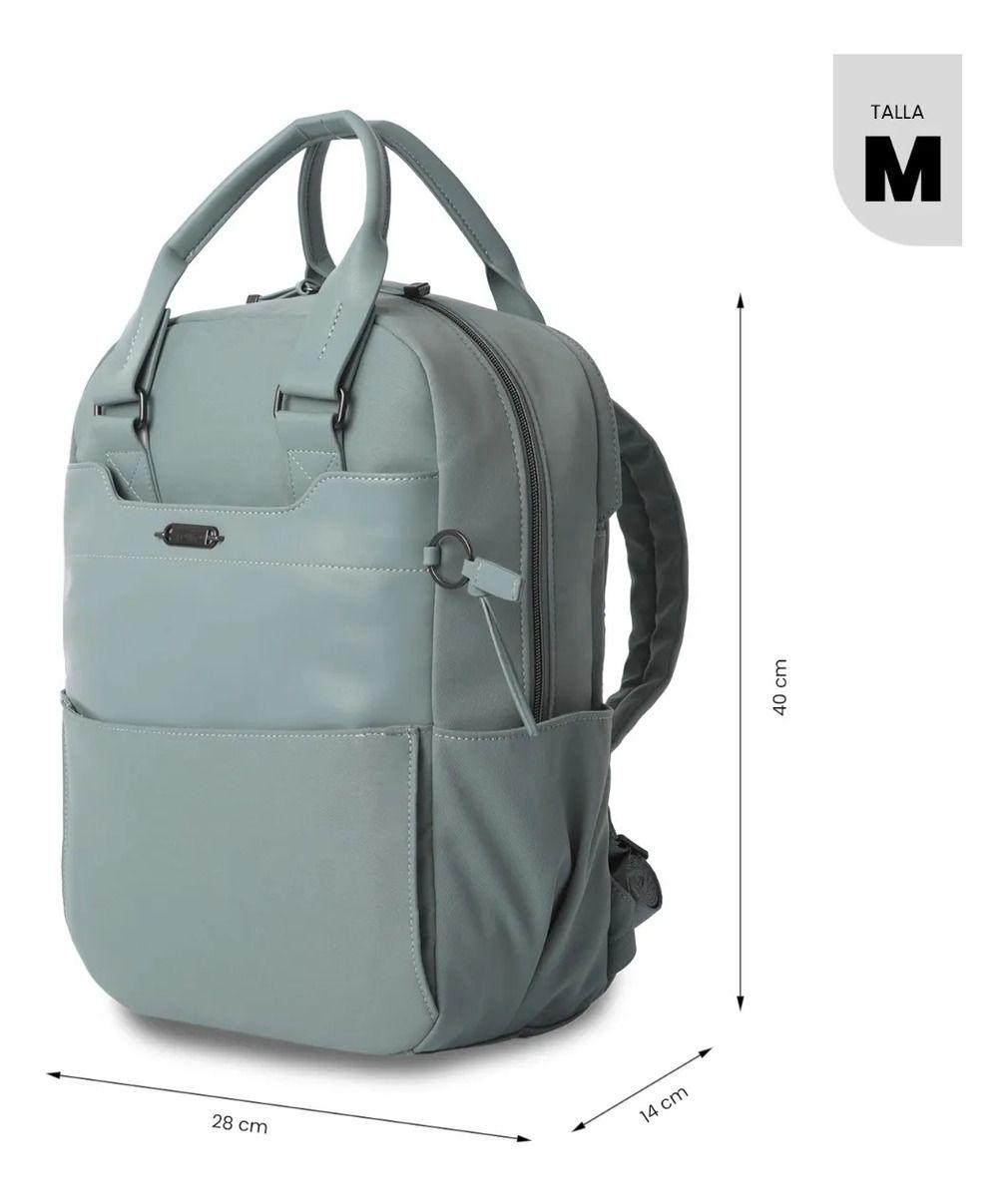 Mochila Ejecutivo Porta Pc 14  Toscana Verde Mujer-2