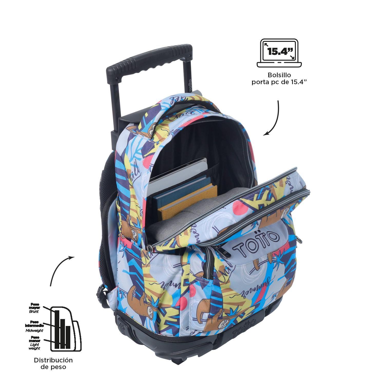 Mochila Escolar con Ruedas Bomper Renglon Lazel-4