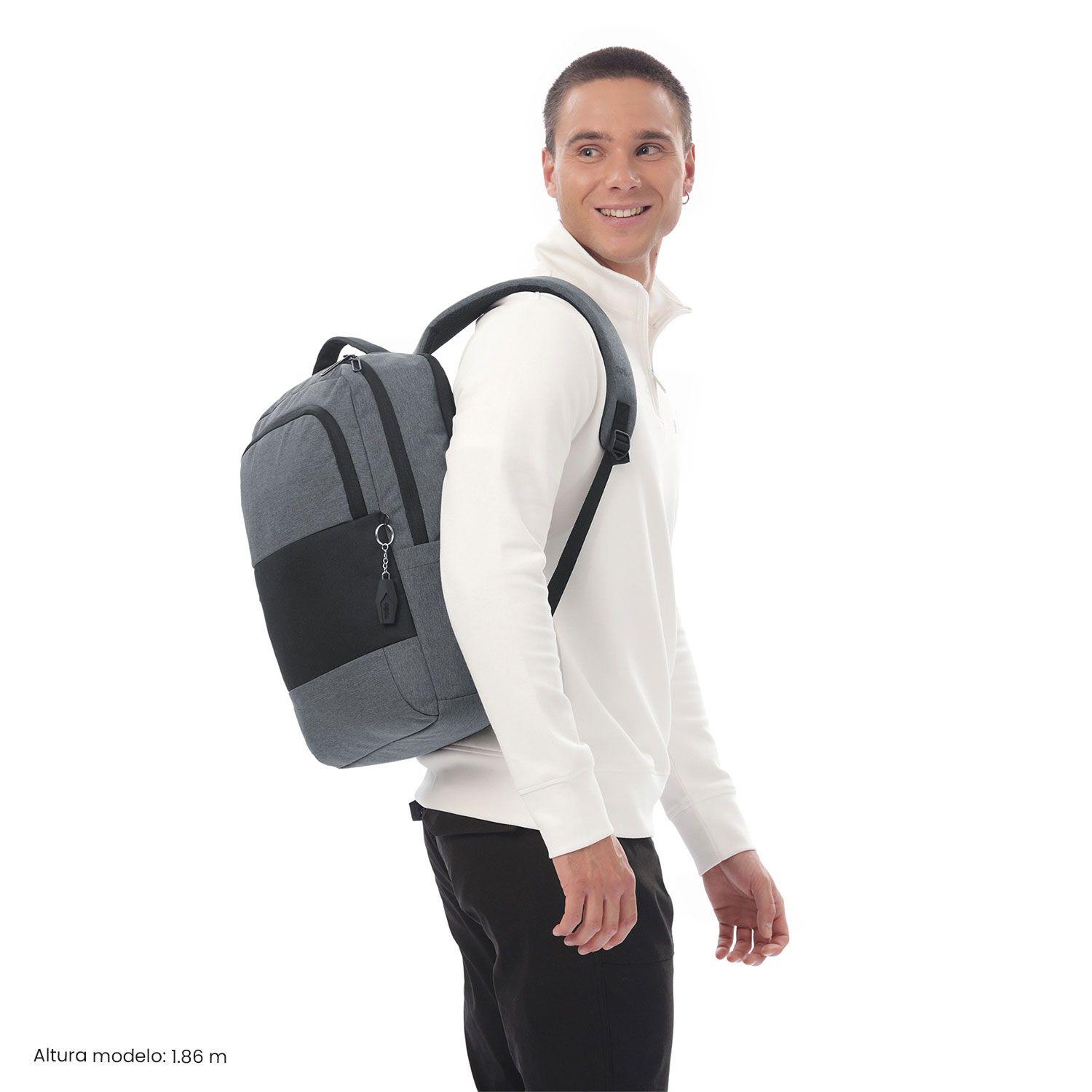 Mochila Ejecutiva Porta Notebook 15" Denver Grande Gris-1