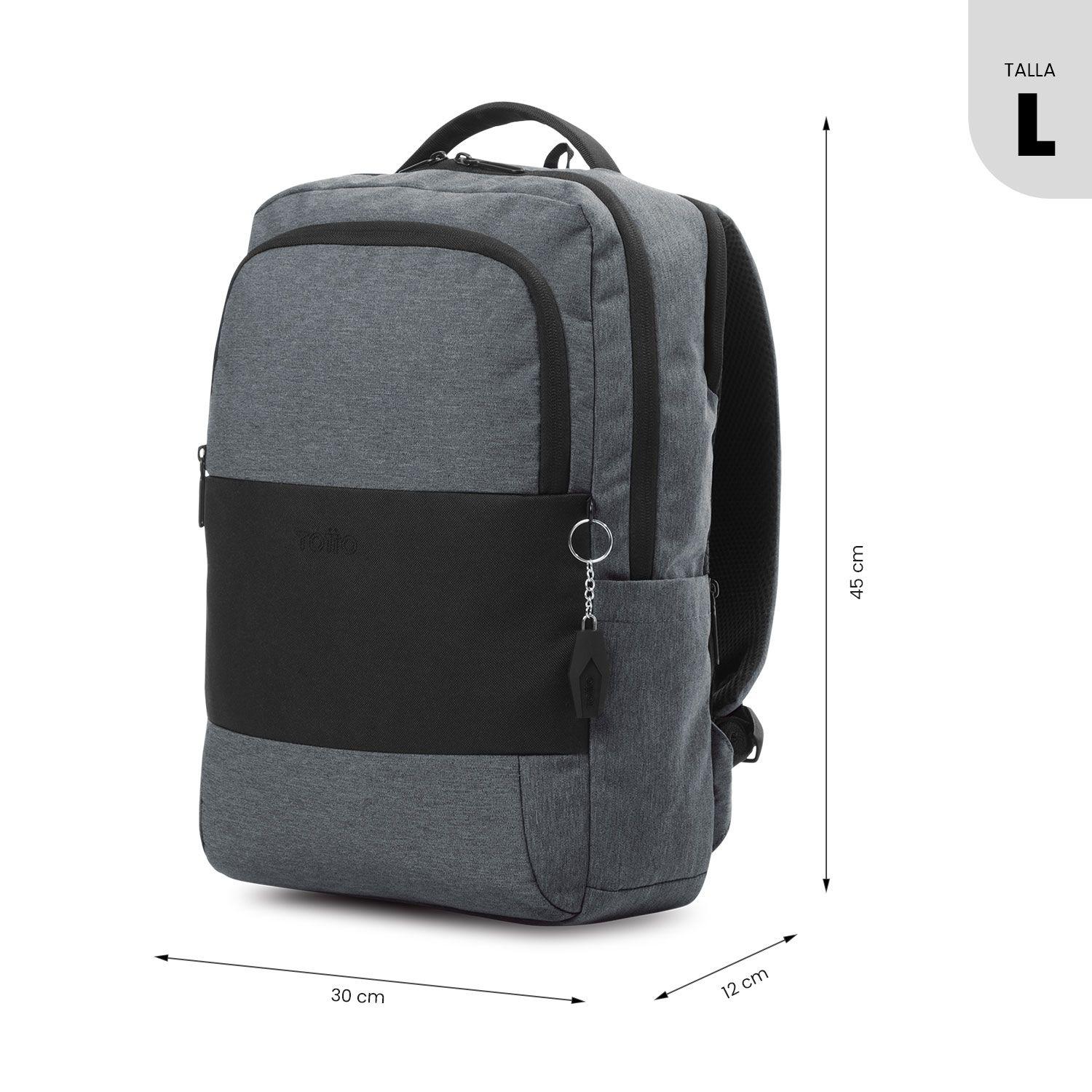 Mochila Ejecutiva Porta Notebook 15" Denver Grande Gris-2
