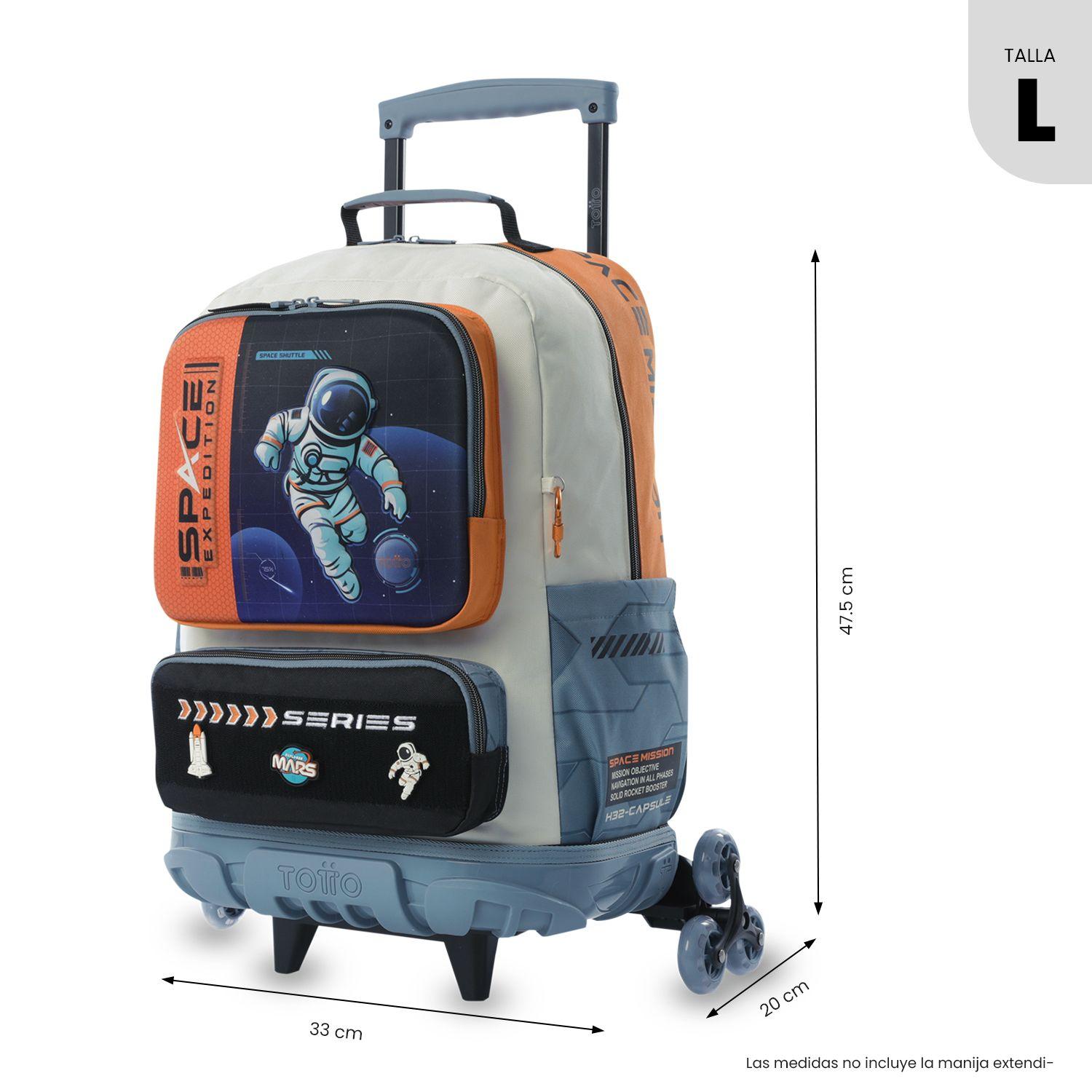 Mochila con ruedas Mochila 3 Ruedas Gemini Grande Naranja Totto-2