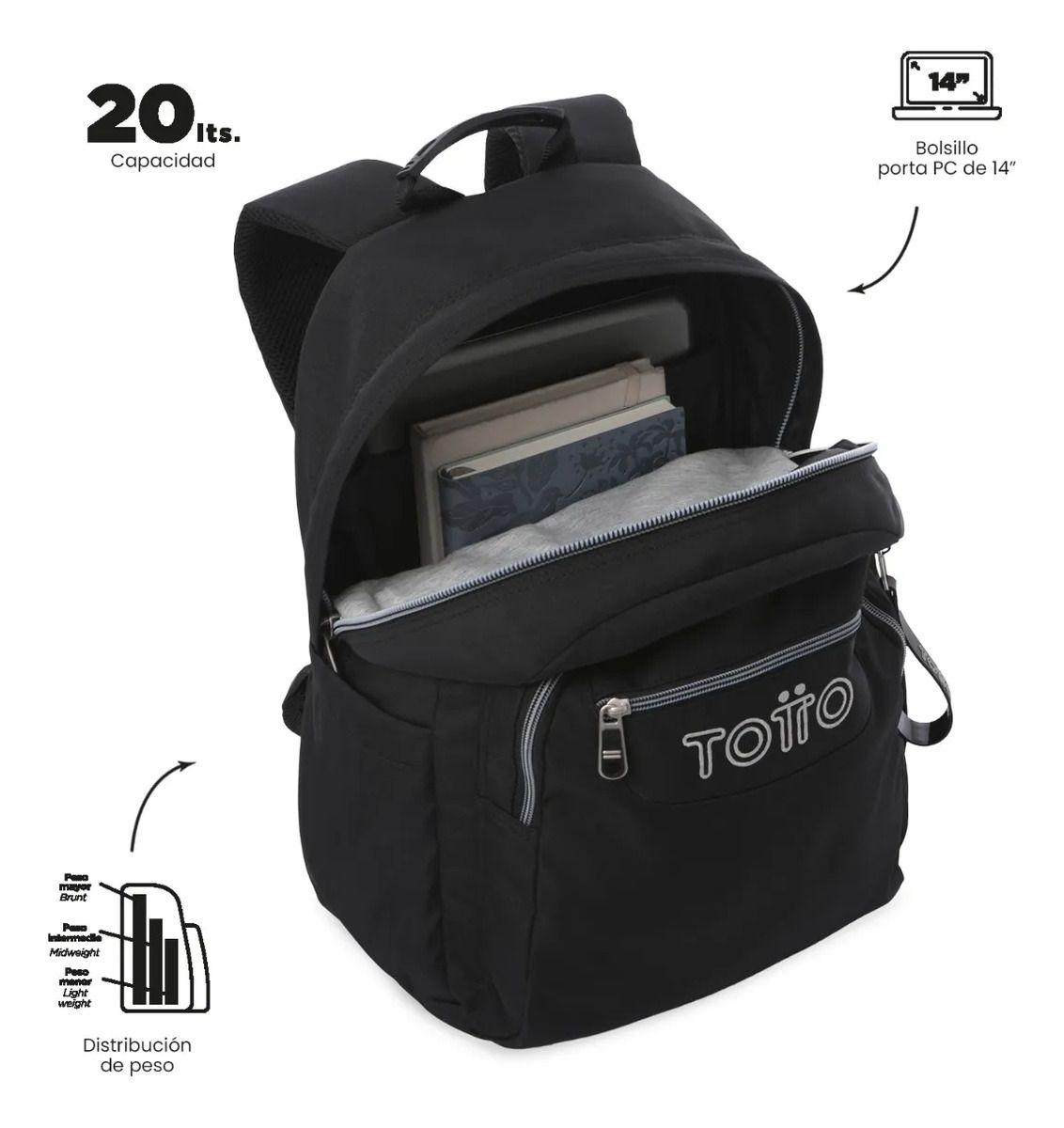 Mochila Universitario Acuarela Ecole Solid Porta Pc14  Negro-4