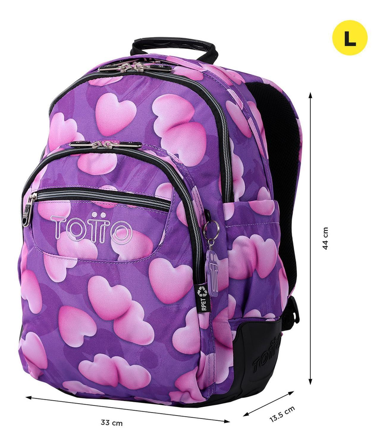 Mochila Escolar Totto Rayol Rpet Morado Chubby-2