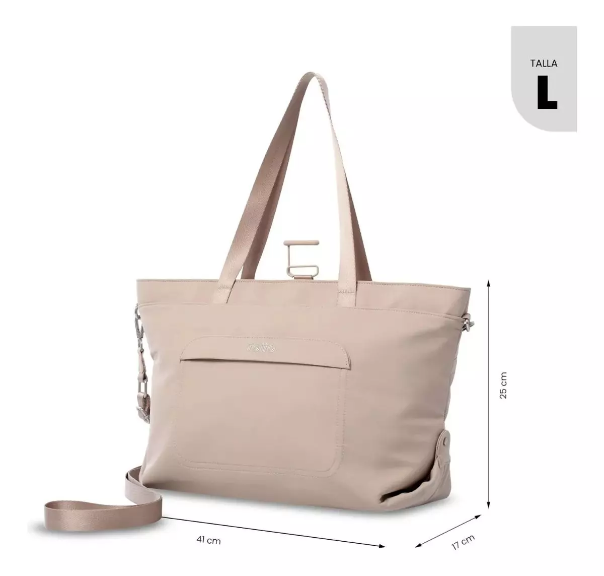 Tote Bag Para Mujer Madrid Porta Pc 15  Grande Beige-2