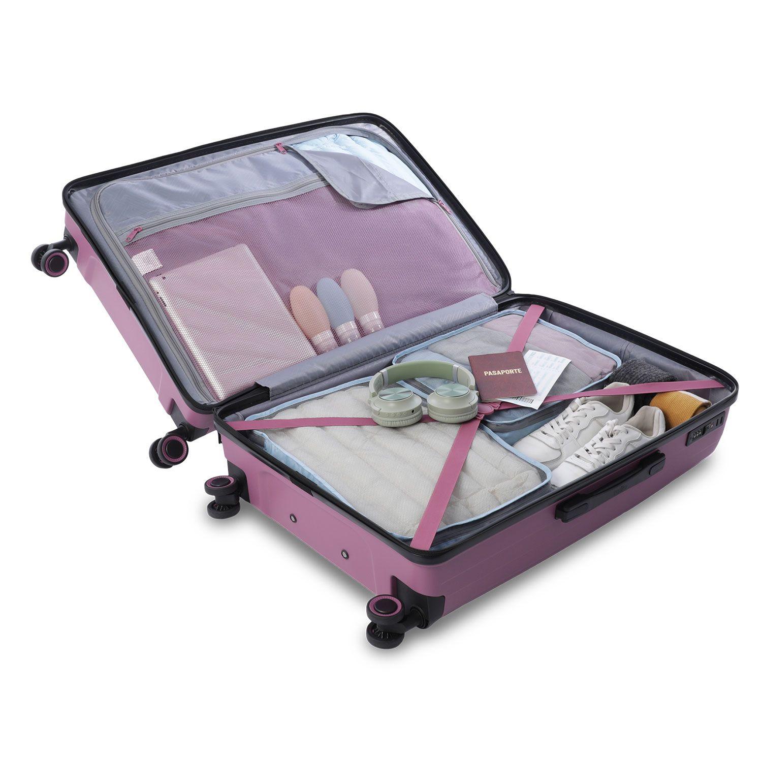 Maleta de Viaje Grande 23 Kilos 360 Wave 2.0 Rosada Totto-3