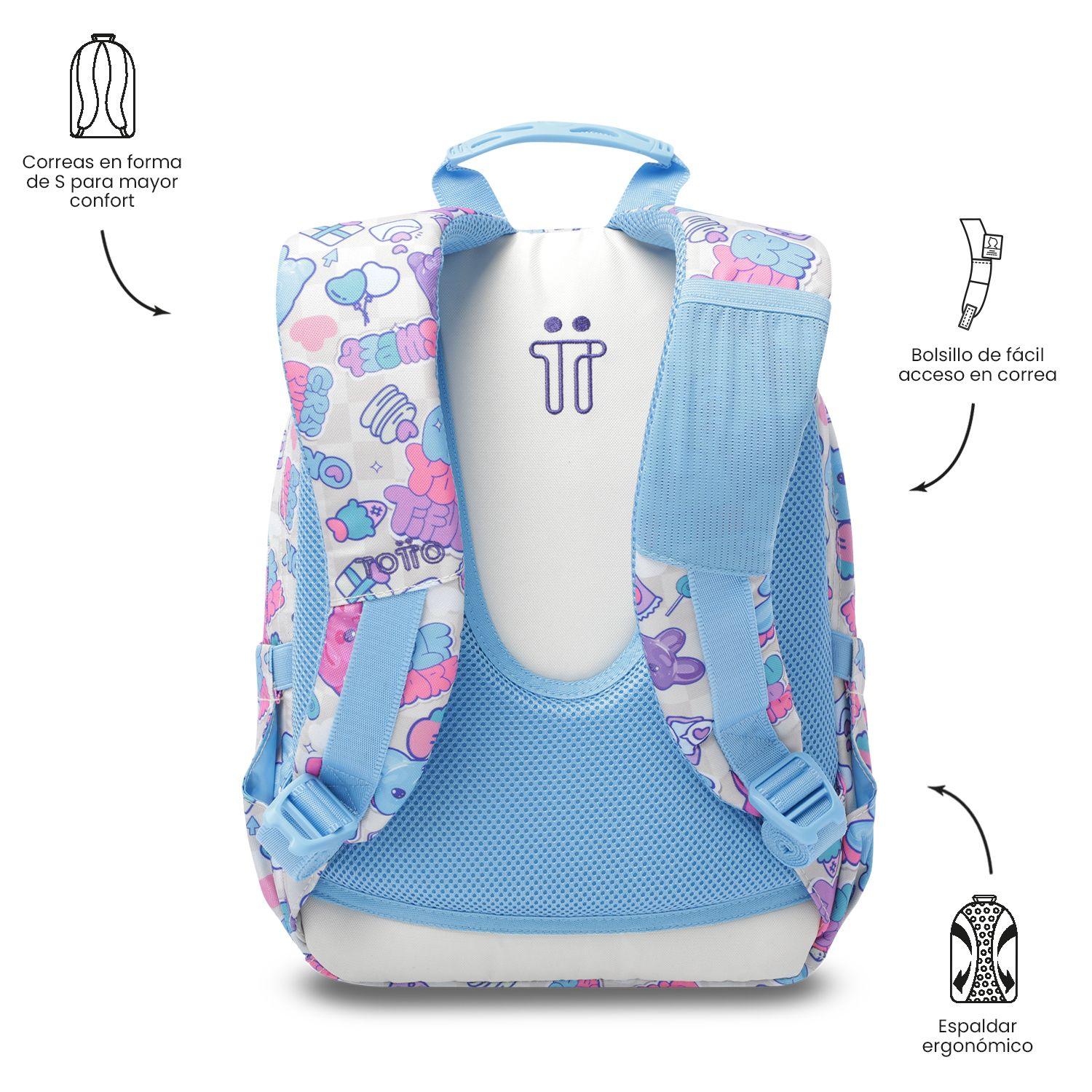 Mochila Escolar Juvenil Porta Tablet 10" Tempera Blanco-3