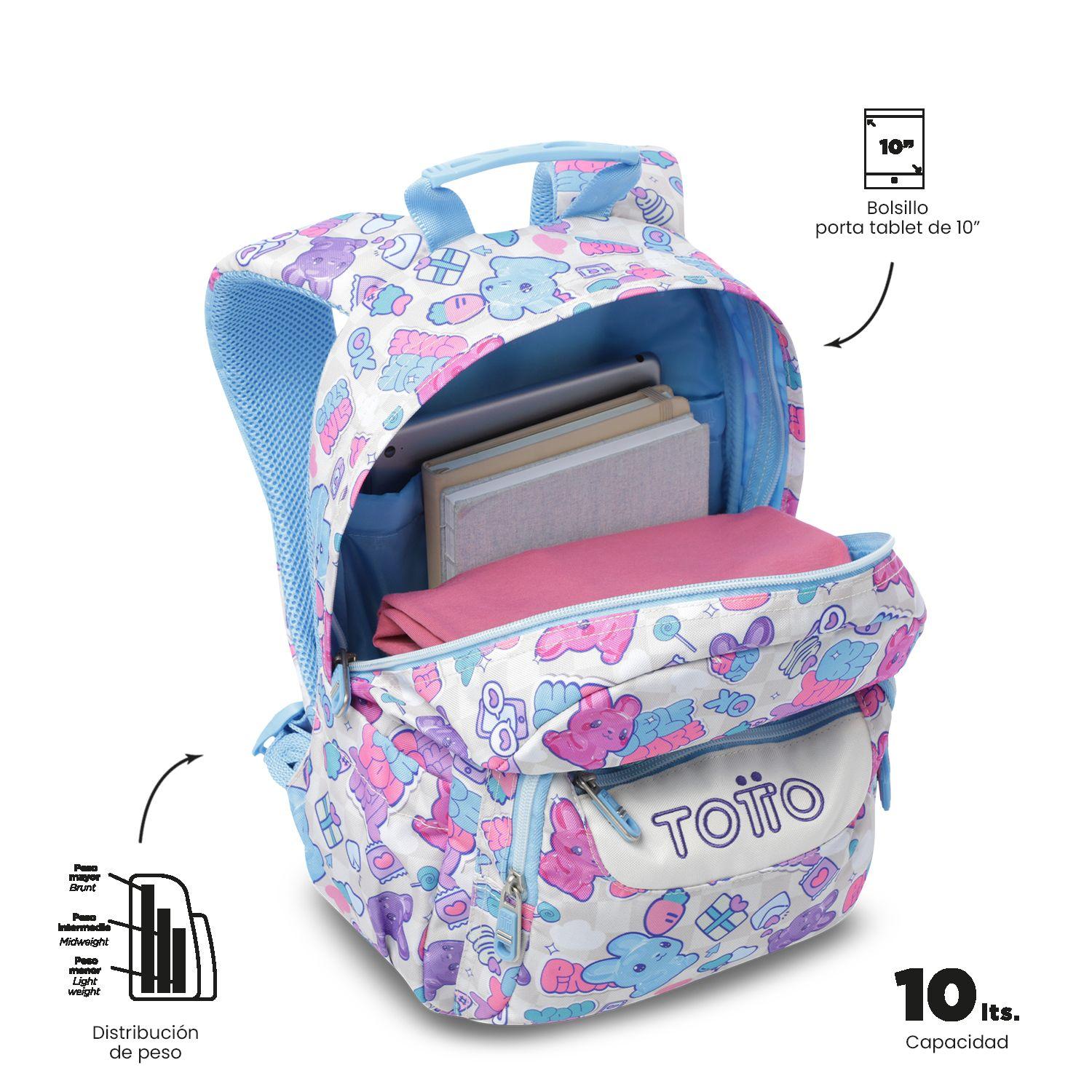 Mochila Escolar Juvenil Porta Tablet 10" Tempera Blanco-4