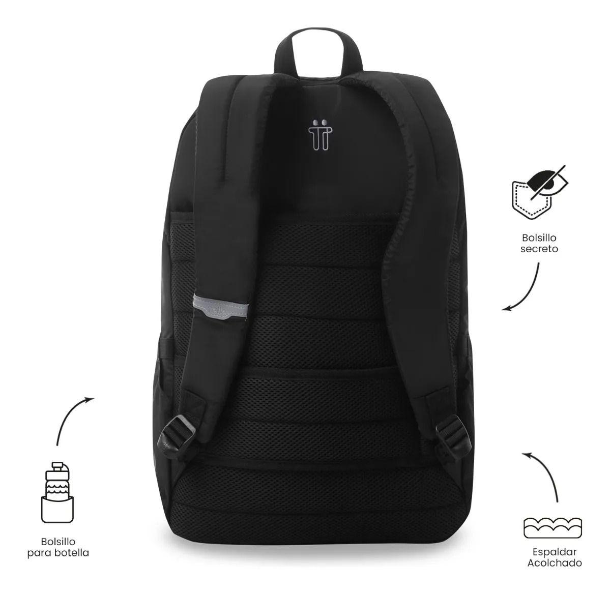 Mochila Universitario Campus Porta Pc 16  Negro-3