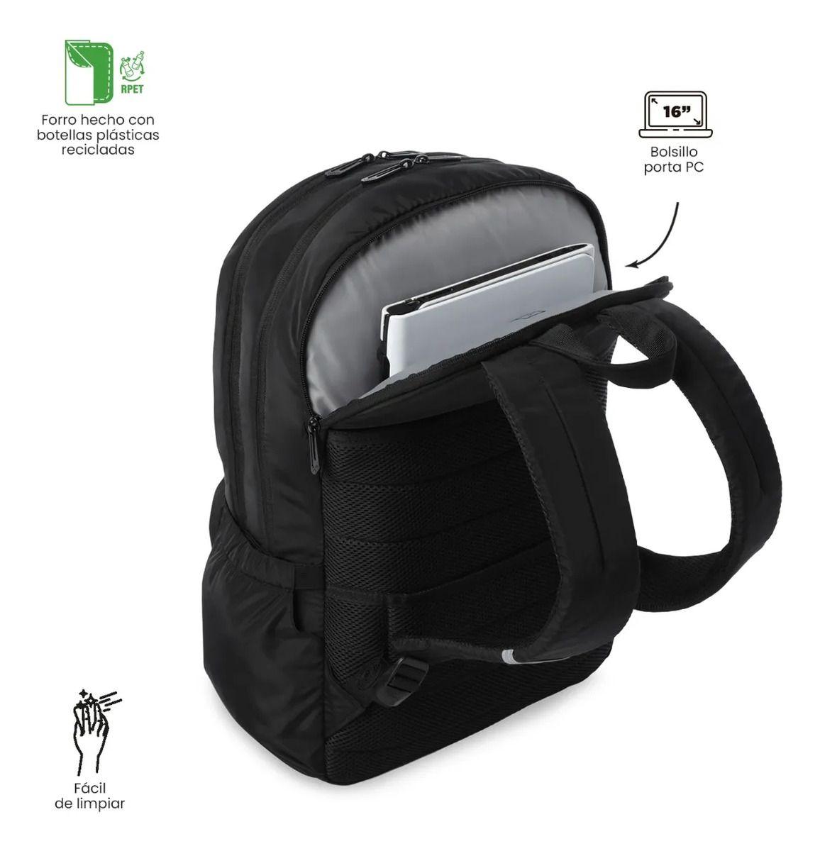 Mochila Universitario Campus Porta Pc 16  Negro-4