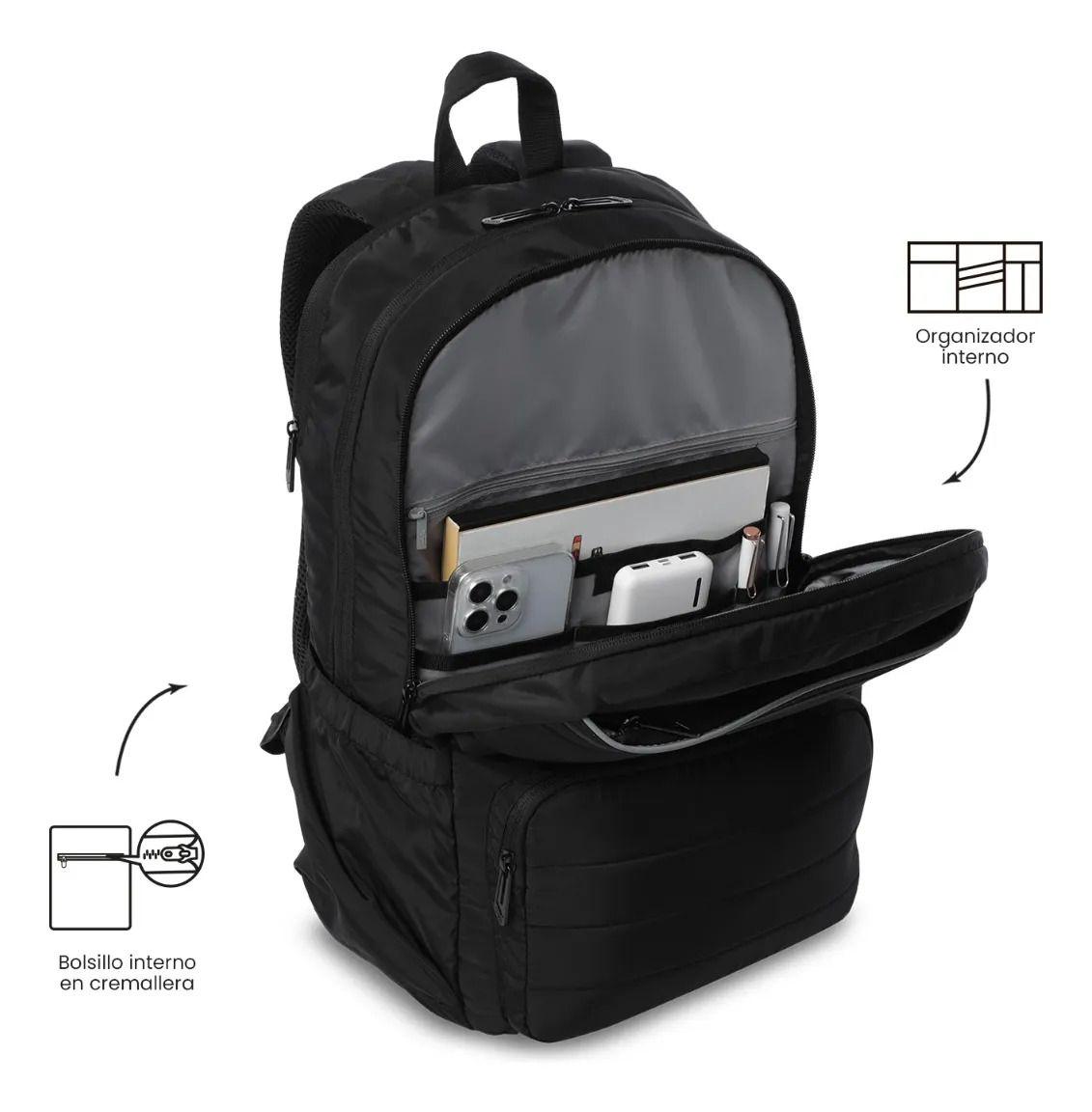 Mochila Universitario Campus Porta Pc 16  Negro-5