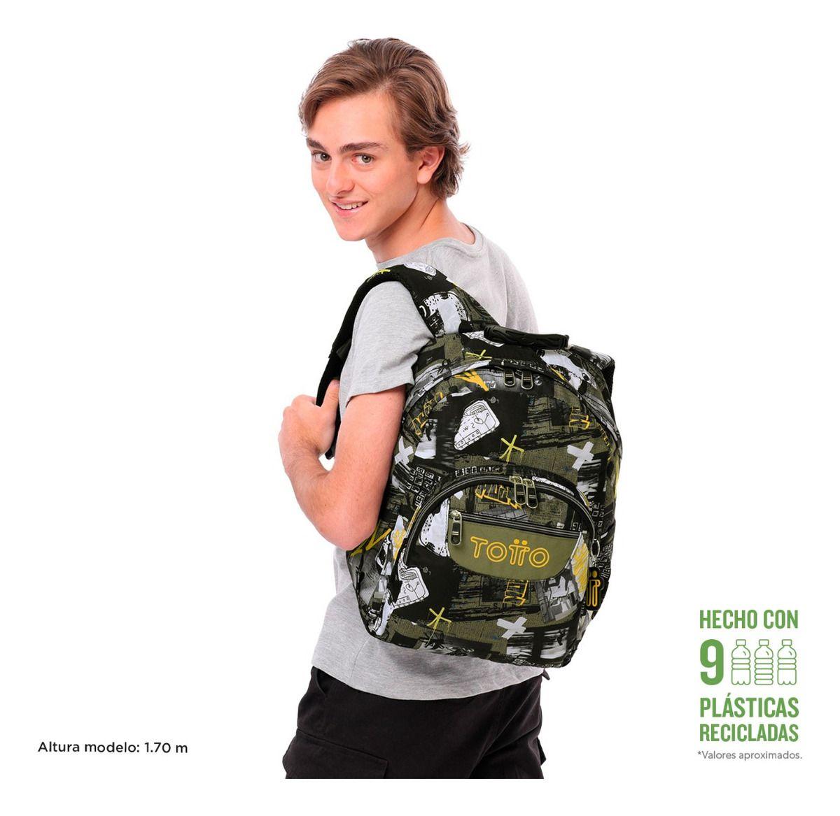 Totto Mochila Notebook Escolar Niño Impermeable Eco018-1