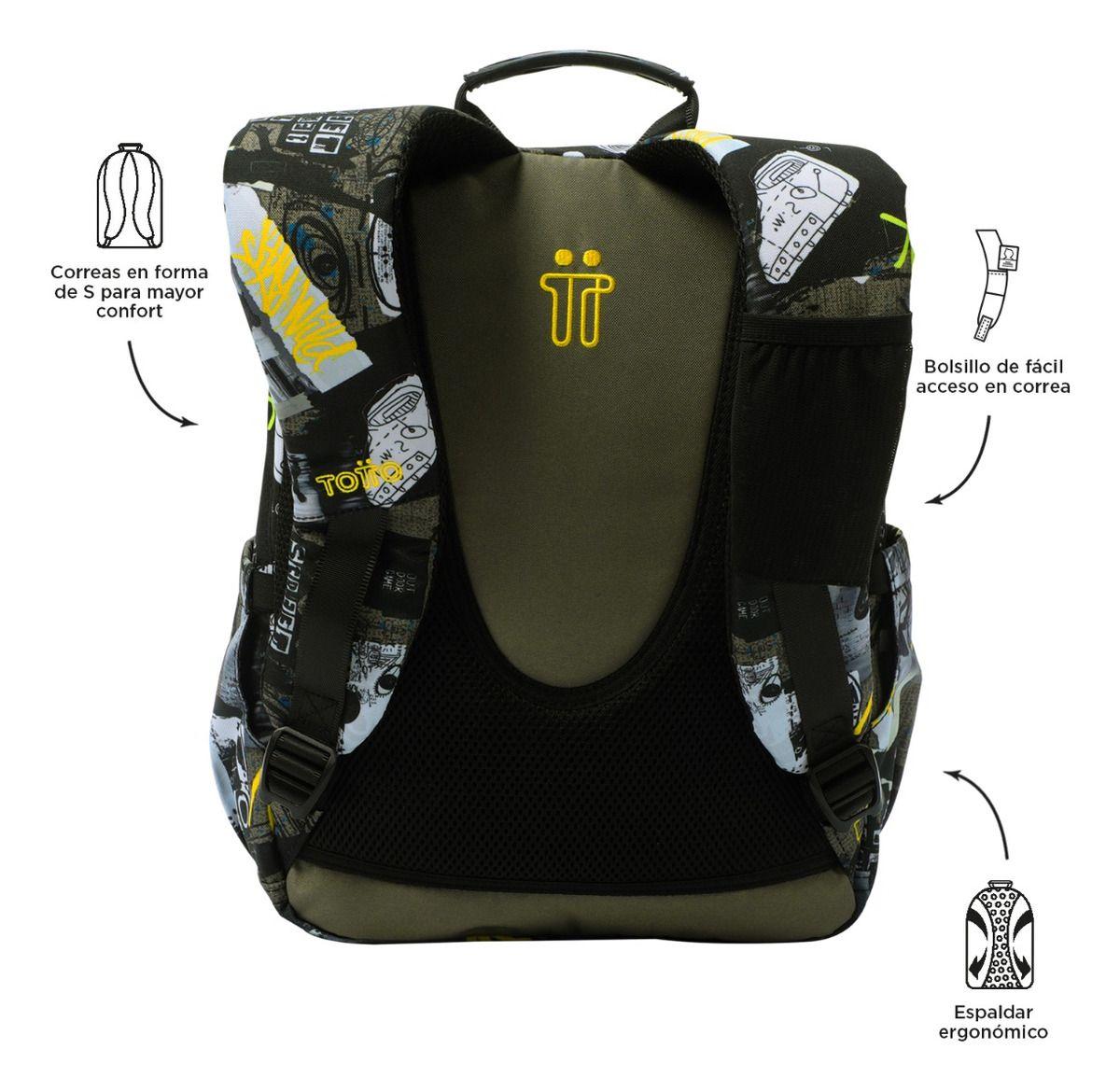 Totto Mochila Notebook Escolar Niño Impermeable Eco018-3