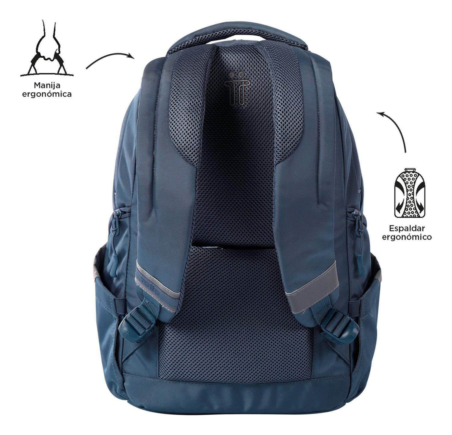 Mochila Ejecutiva Mujer Totto Eufrates Gris Folkstone Gray-3