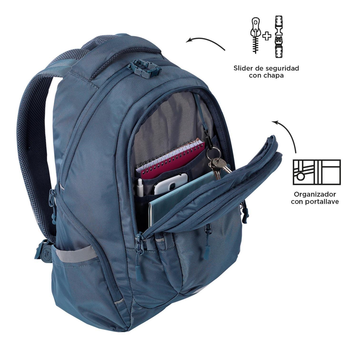 Mochila Ejecutiva Mujer Totto Eufrates Gris Folkstone Gray-5