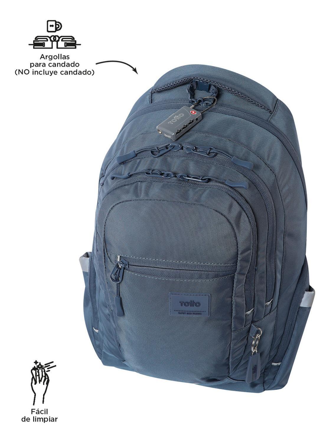 Mochila Ejecutiva Mujer Totto Eufrates Gris Folkstone Gray-7