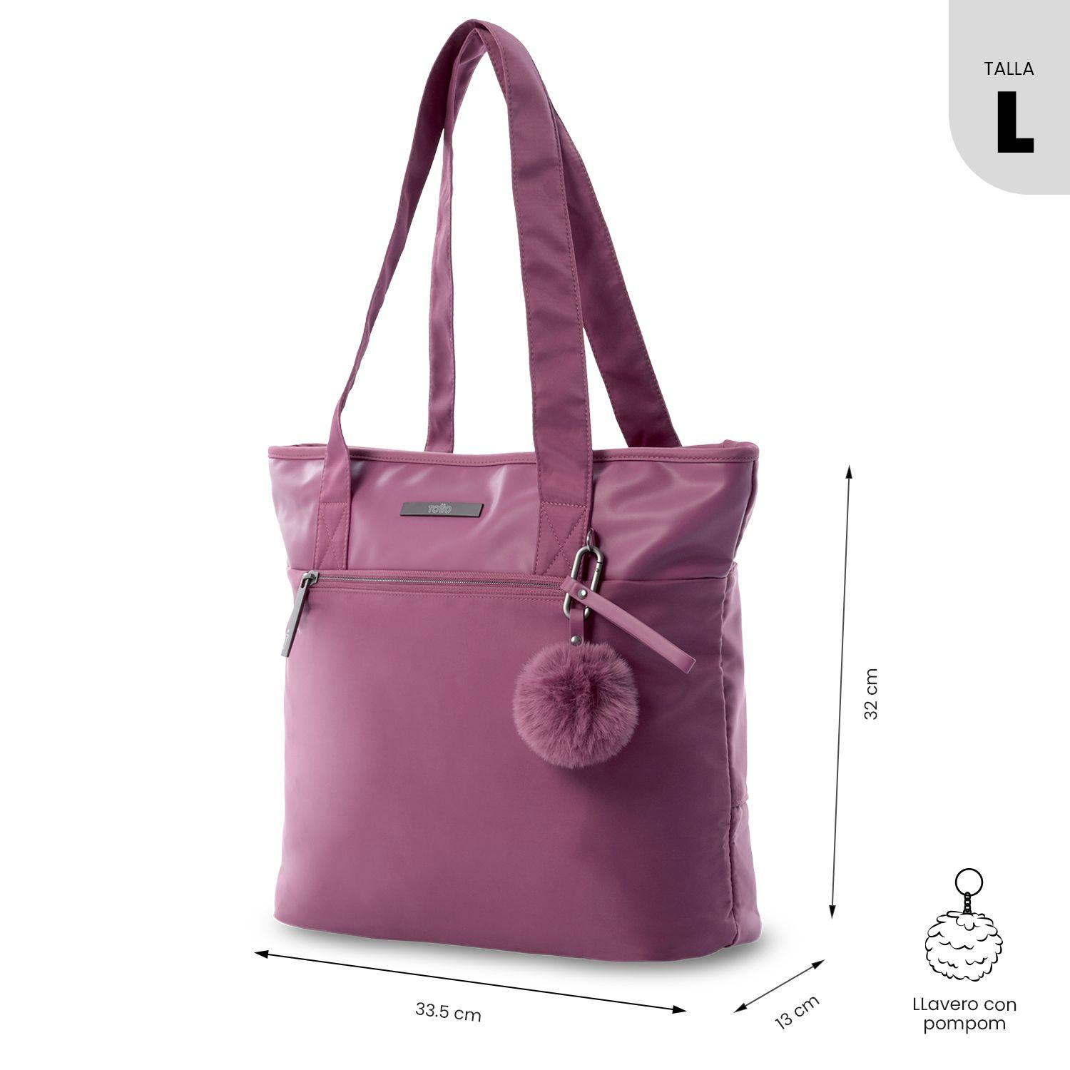 Cartera Tote Bag Mujer Adelaide 2 2.0 Notebook 13" Rosado Totto-2