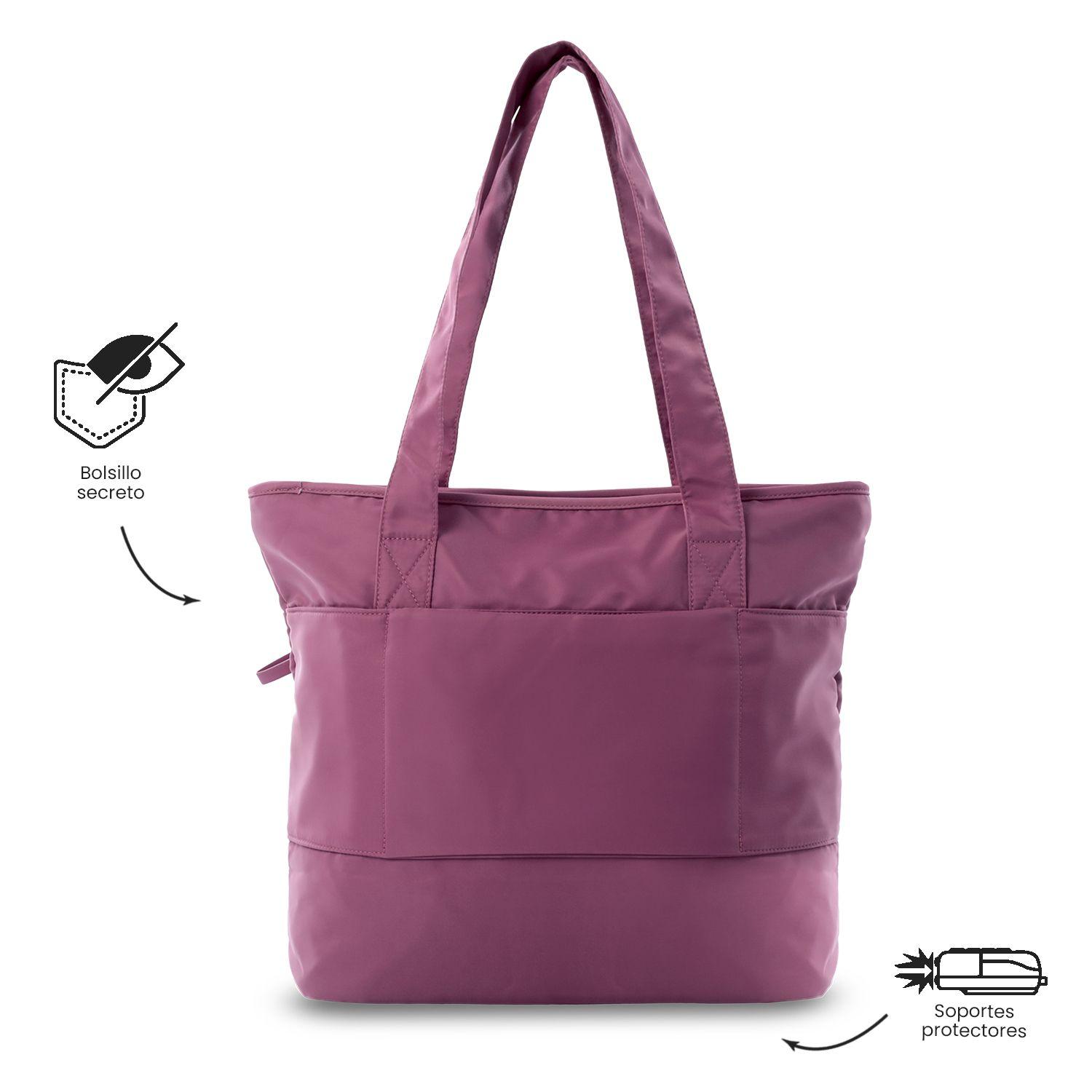 Cartera Tote Bag Mujer Adelaide 2 2.0 Notebook 13" Rosado Totto-3