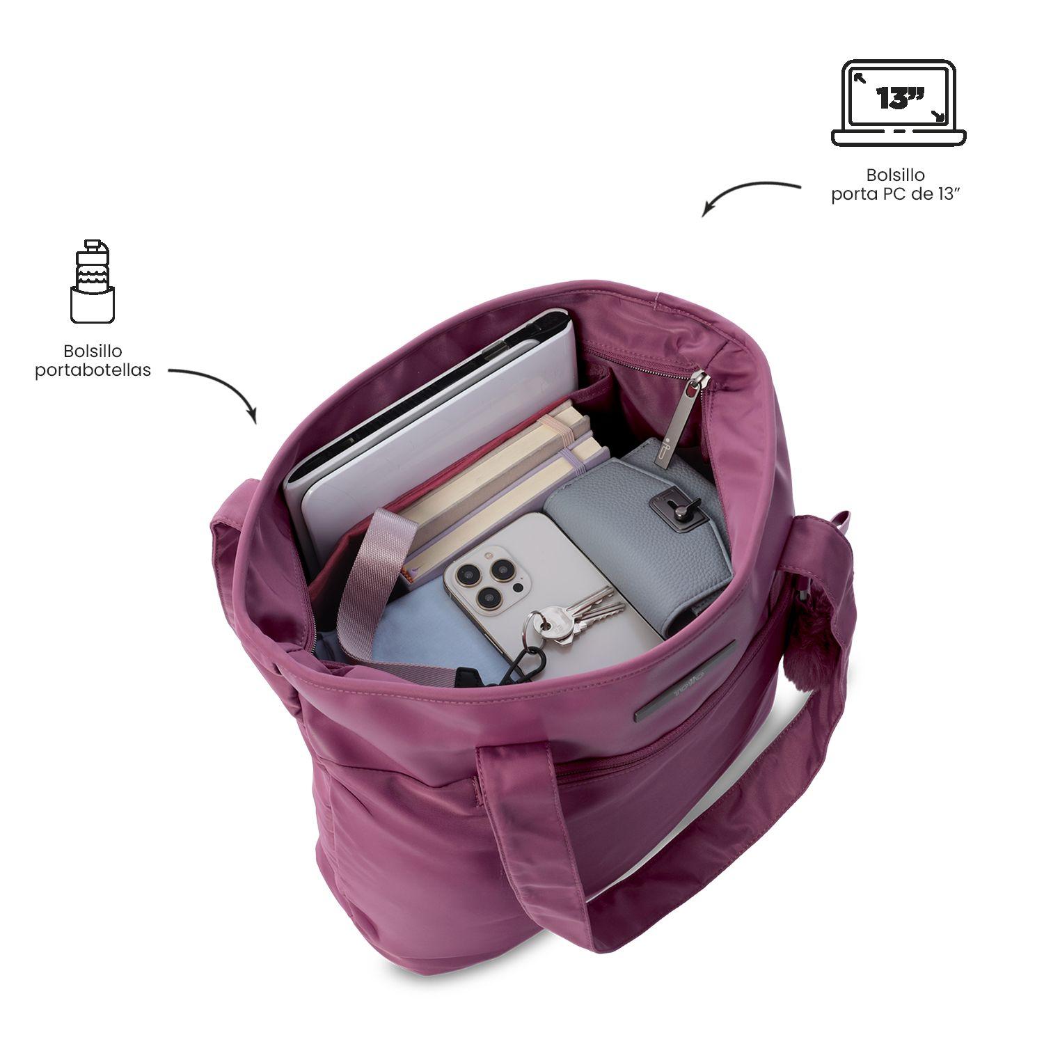 Cartera Tote Bag Mujer Adelaide 2 2.0 Notebook 13" Rosado Totto-4