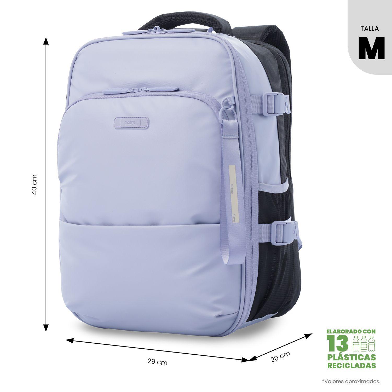 Pack Mochila de viaje Trip Morada + Portapasaporte Totto-2