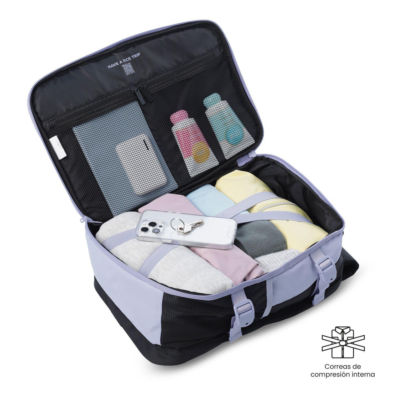 Pack Mochila de viaje Trip Morada + Portapasaporte Totto-3