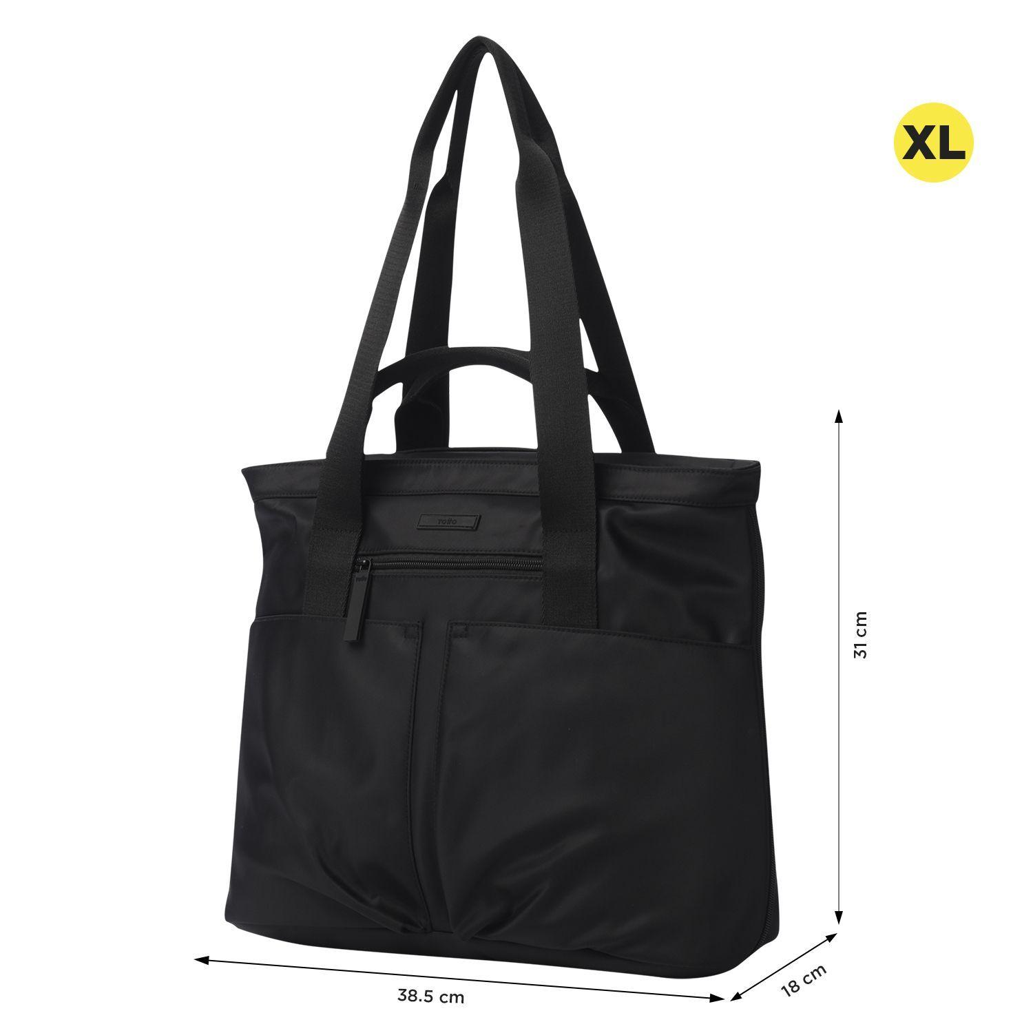 Cartera Tote Bag Mujer Cresa Notebook 14" Negra Totto-2