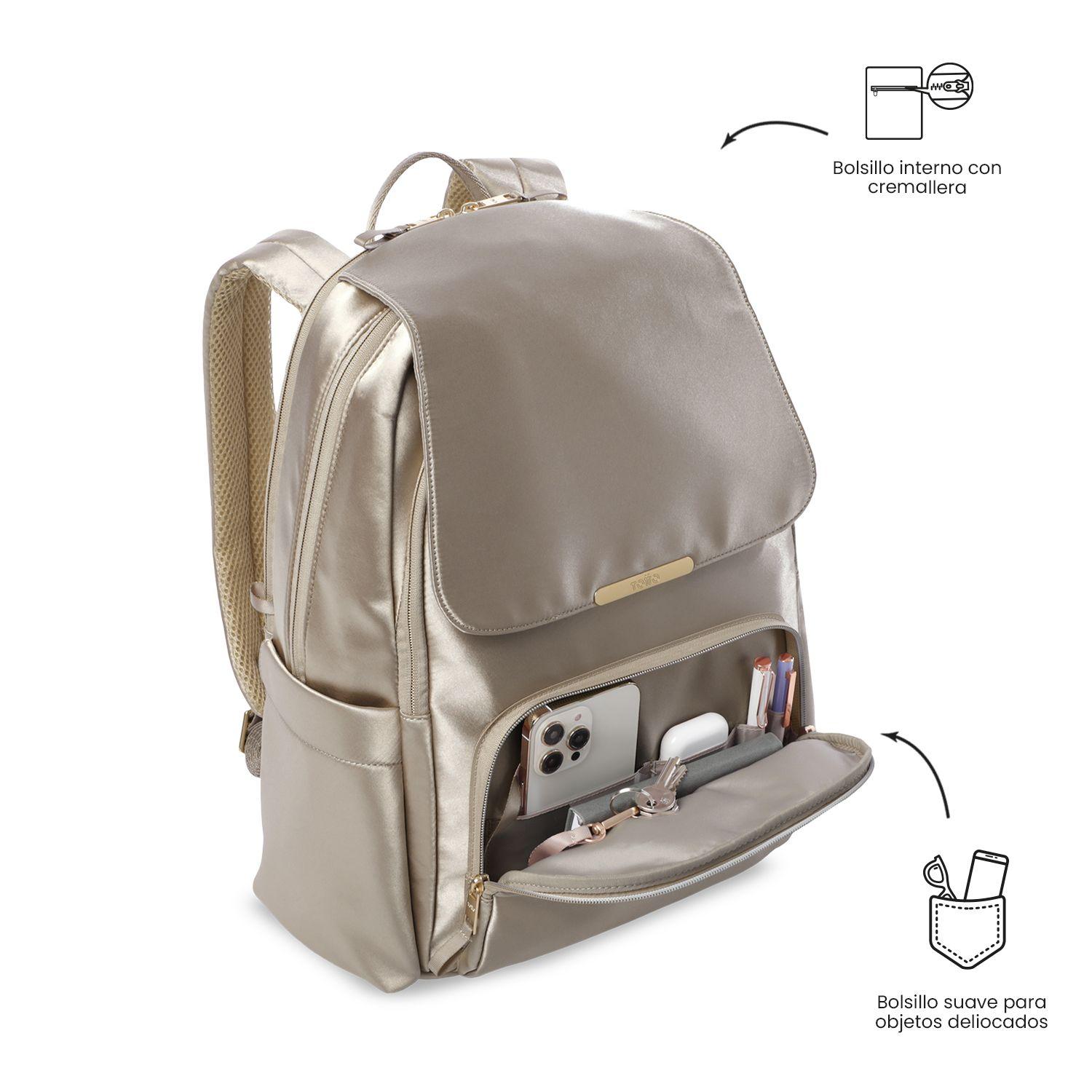 Mochila Ejecutivo Porta PC 16" Bel 2.0 Beige Mujer-5
