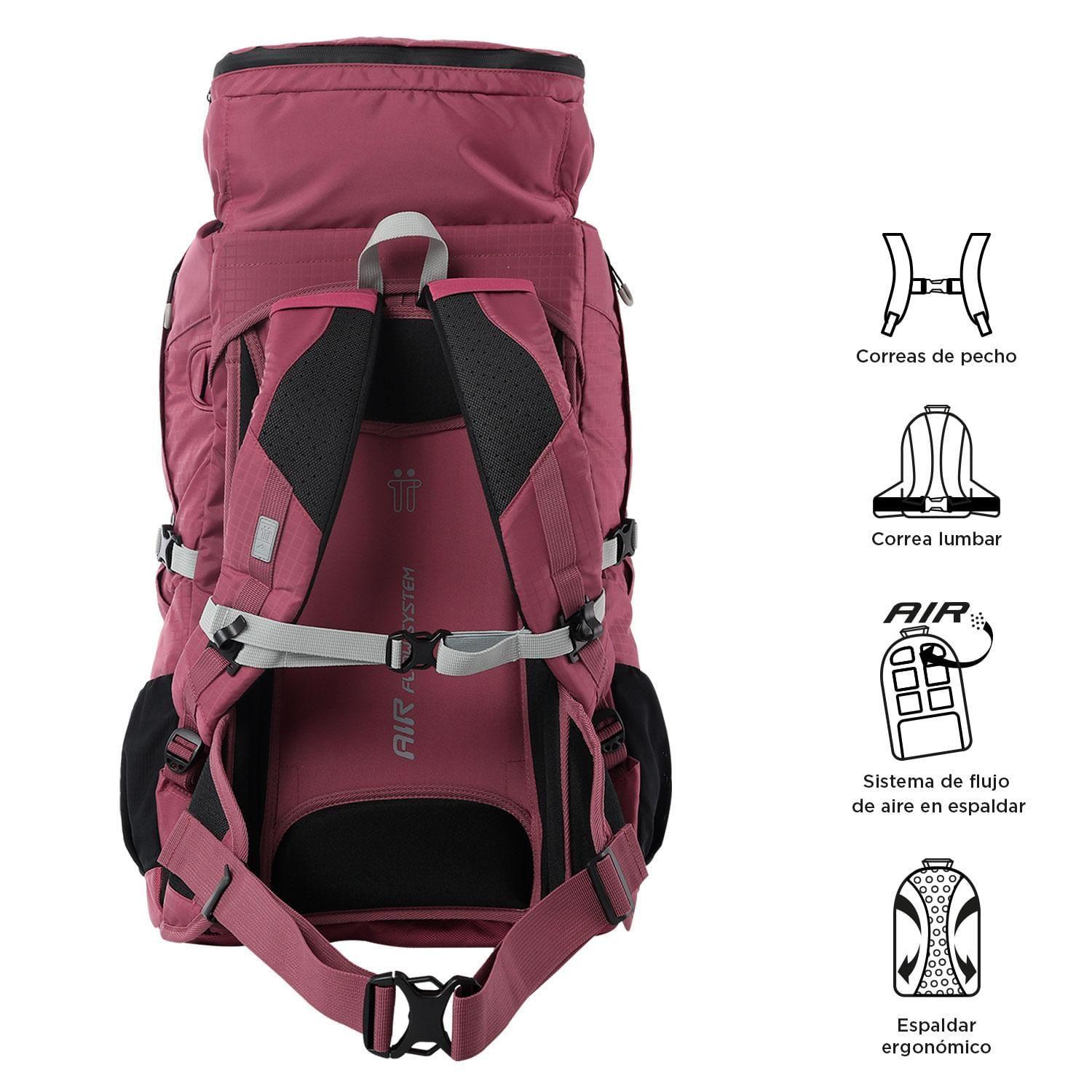 Mochila Outdoor Summit 45 L 30 A 50 Litros Deco Rose-3