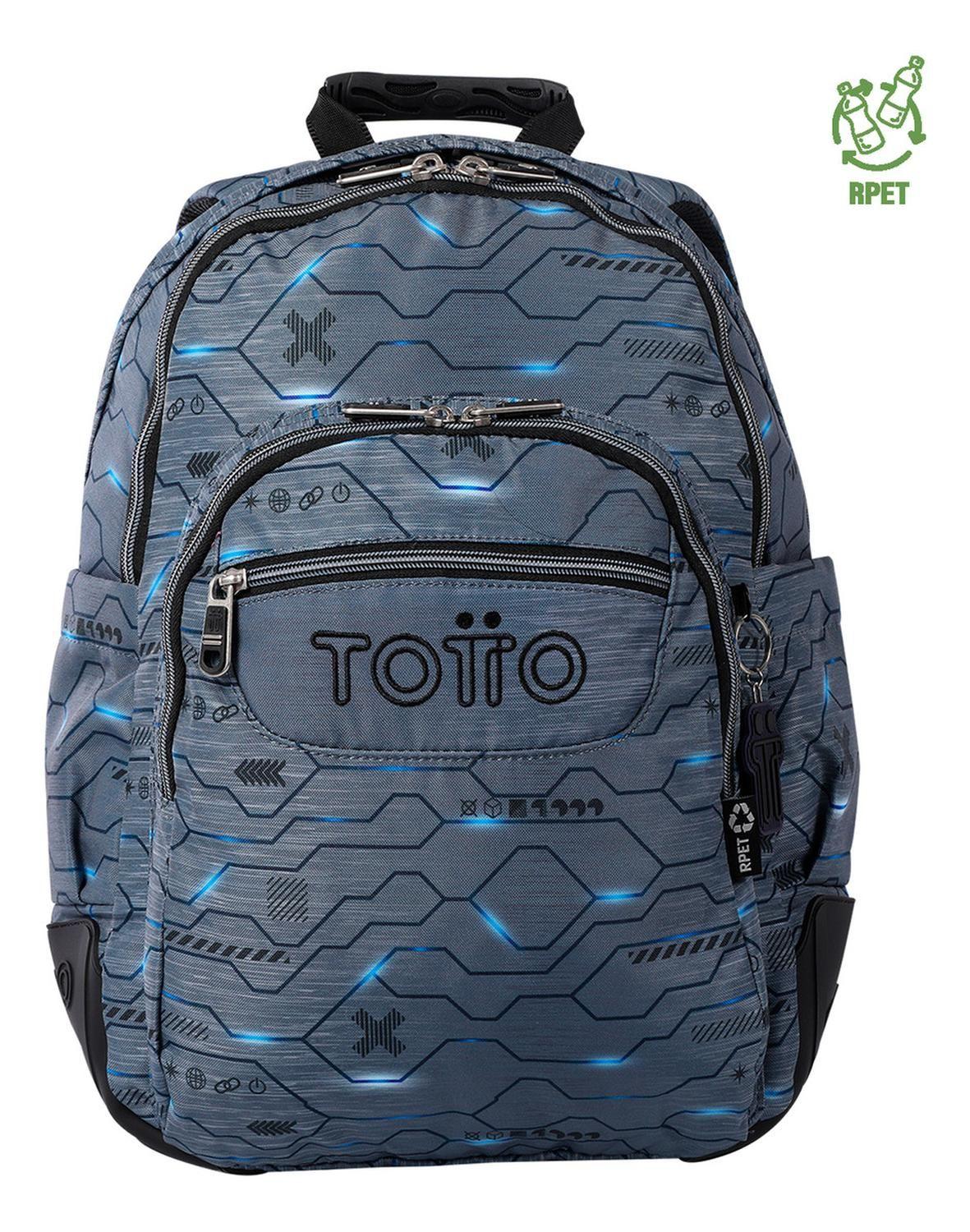 Mochila Escolar Totto Rayol Rpet Gris Clarke-0
