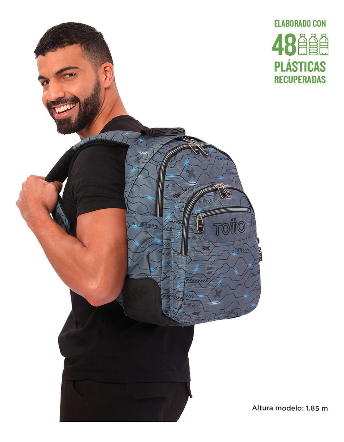 Mochila Escolar Totto Rayol Rpet Gris Clarke-1
