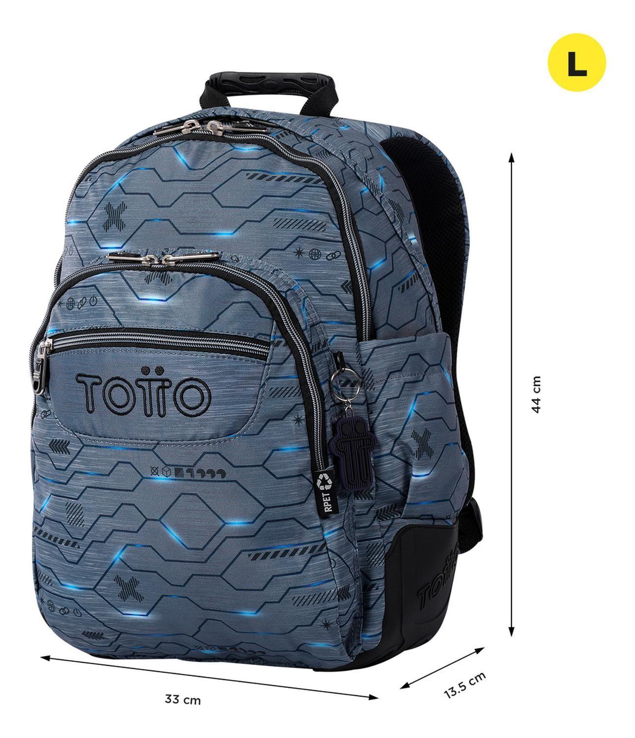 Mochila Escolar Totto Rayol Rpet Gris Clarke-2