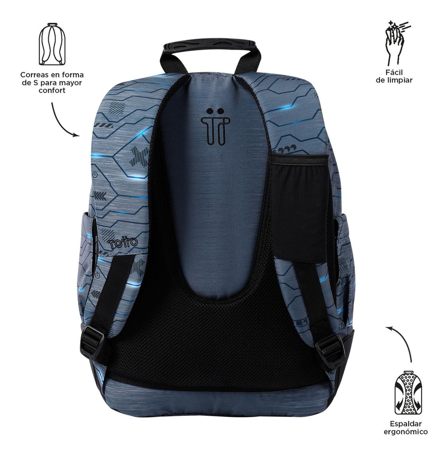 Mochila Escolar Totto Rayol Rpet Gris Clarke-3