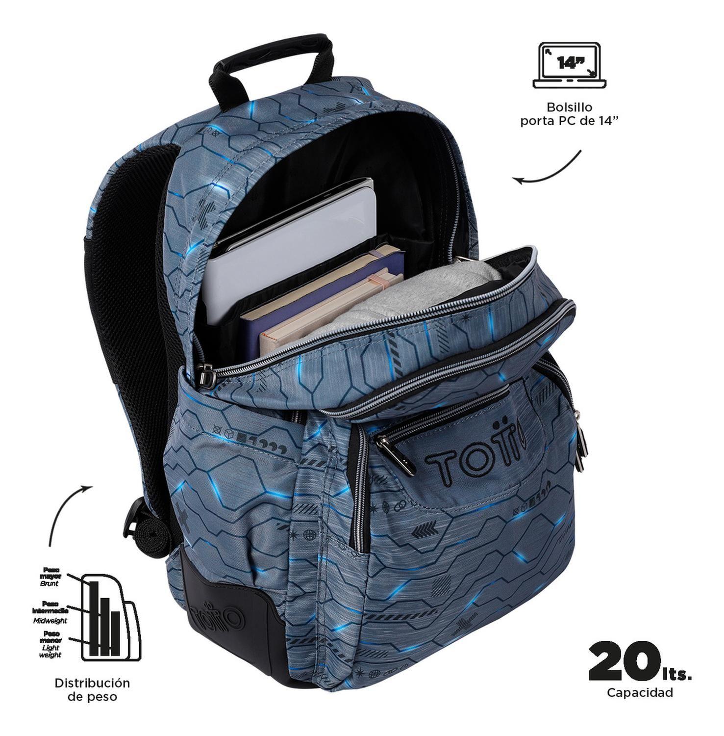 Mochila Escolar Totto Rayol Rpet Gris Clarke-4