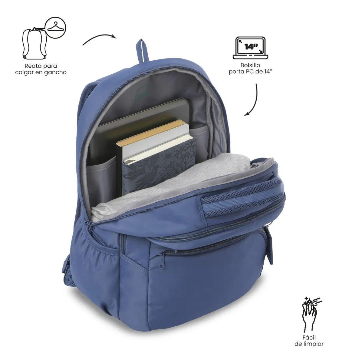 Mochila Universitario  Tracer 4 2.0 Porta Pc 14  Azul-4