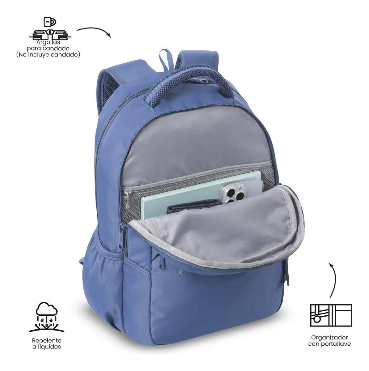 Mochila Universitario  Tracer 4 2.0 Porta Pc 14  Azul-5