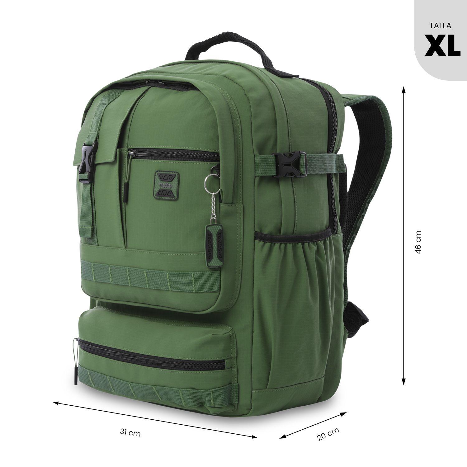 Mochila Universitaria Notebook 15.4" Spa Verde Hombre Totto-2