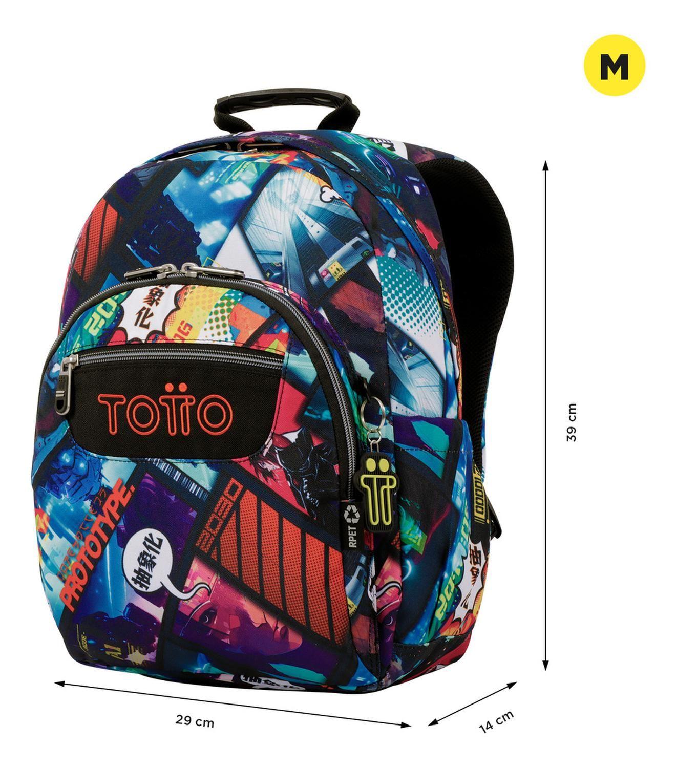 Mochila Escolar Totto Gommas Rpet Negro Kasuya-2