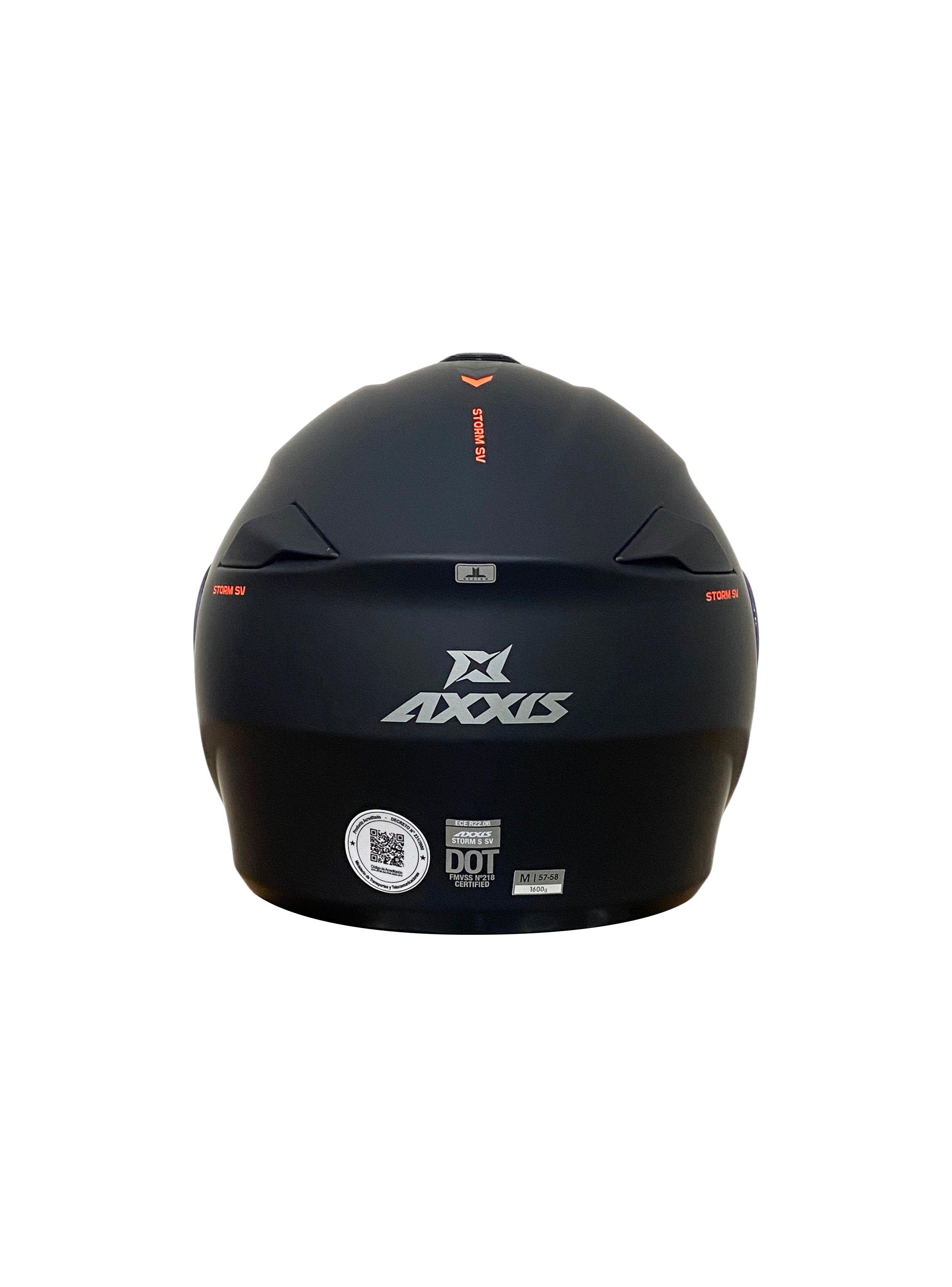 Casco Abatible Axxis Storm Negro Mate-7