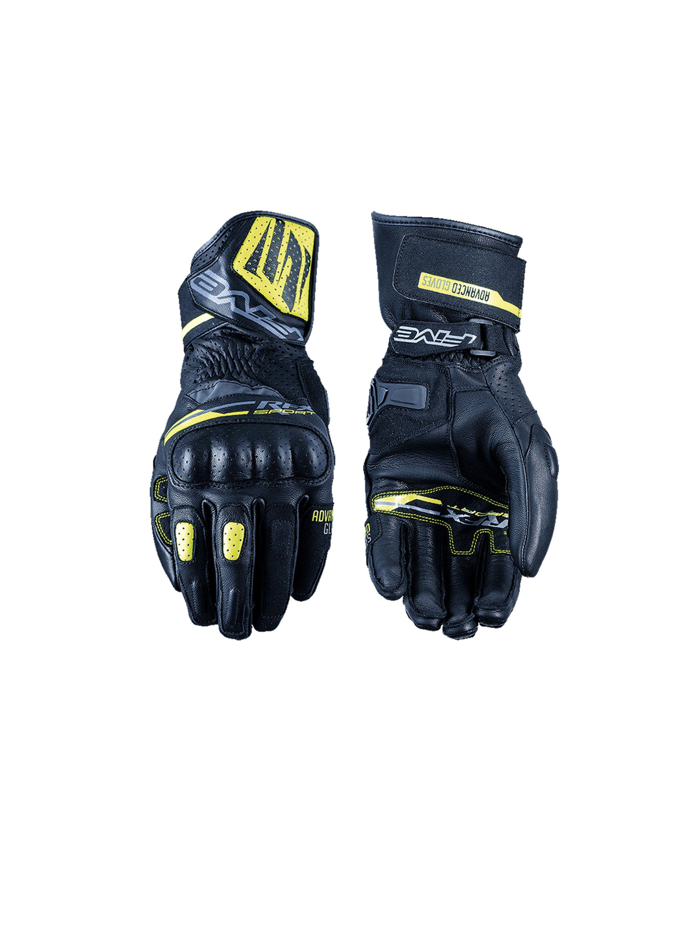 Guantes De Moto Five RFX Sport Negro-Amarillo-0