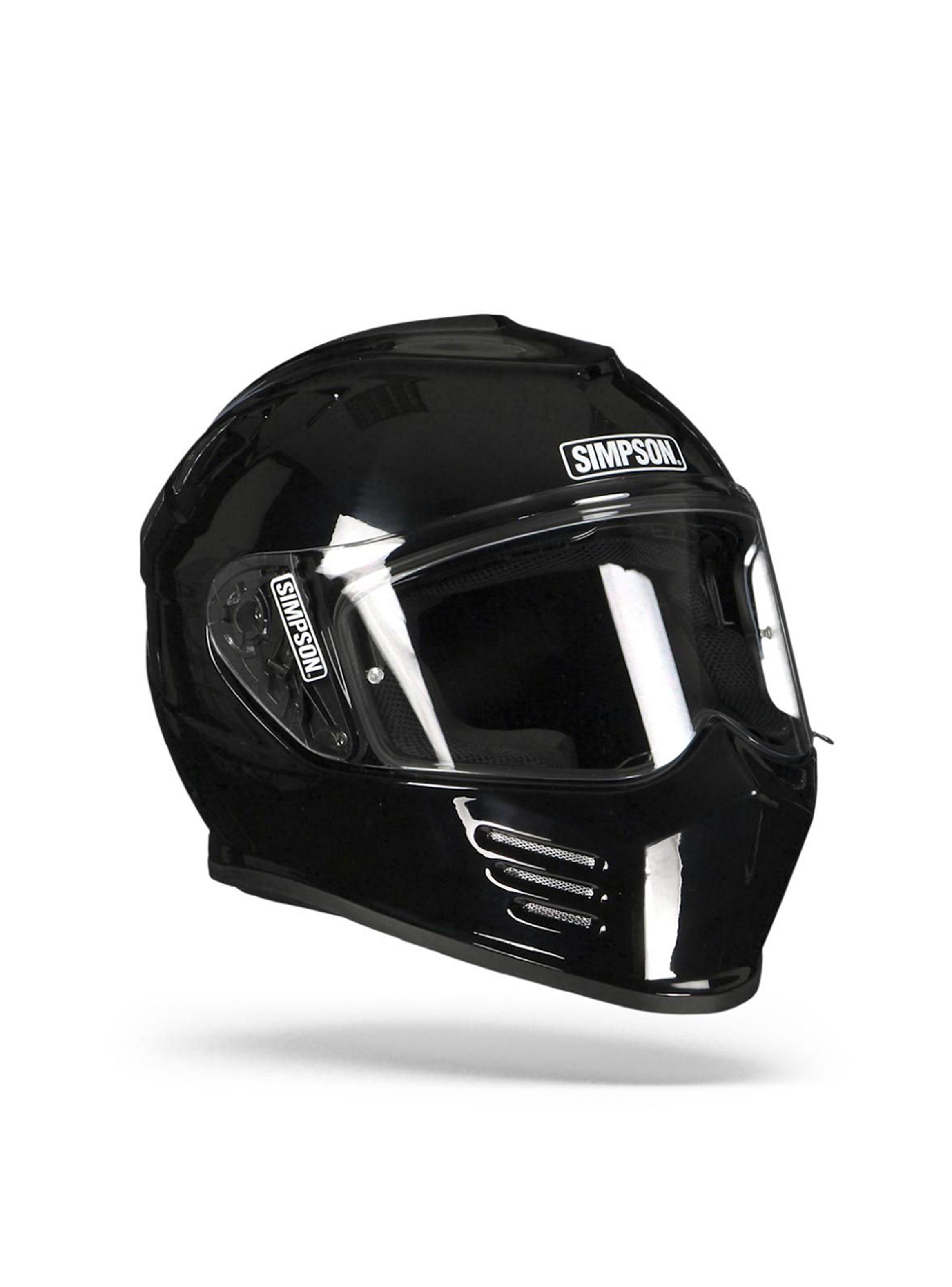 Casco De Moto Simpson Venom P2 Negro Brillante-0