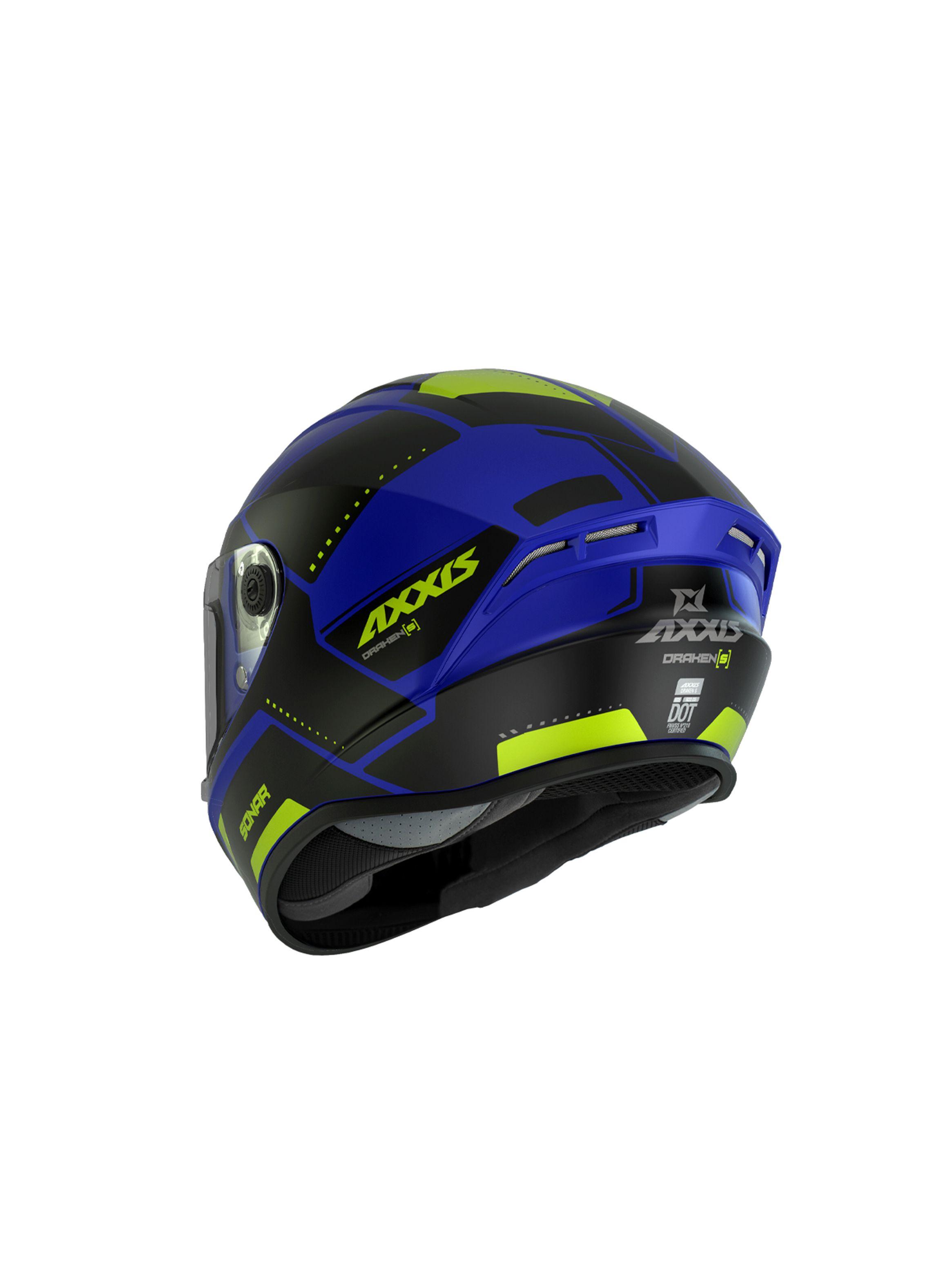 Kit Casco axxis draken s sonar azul + Visor ahumado-2