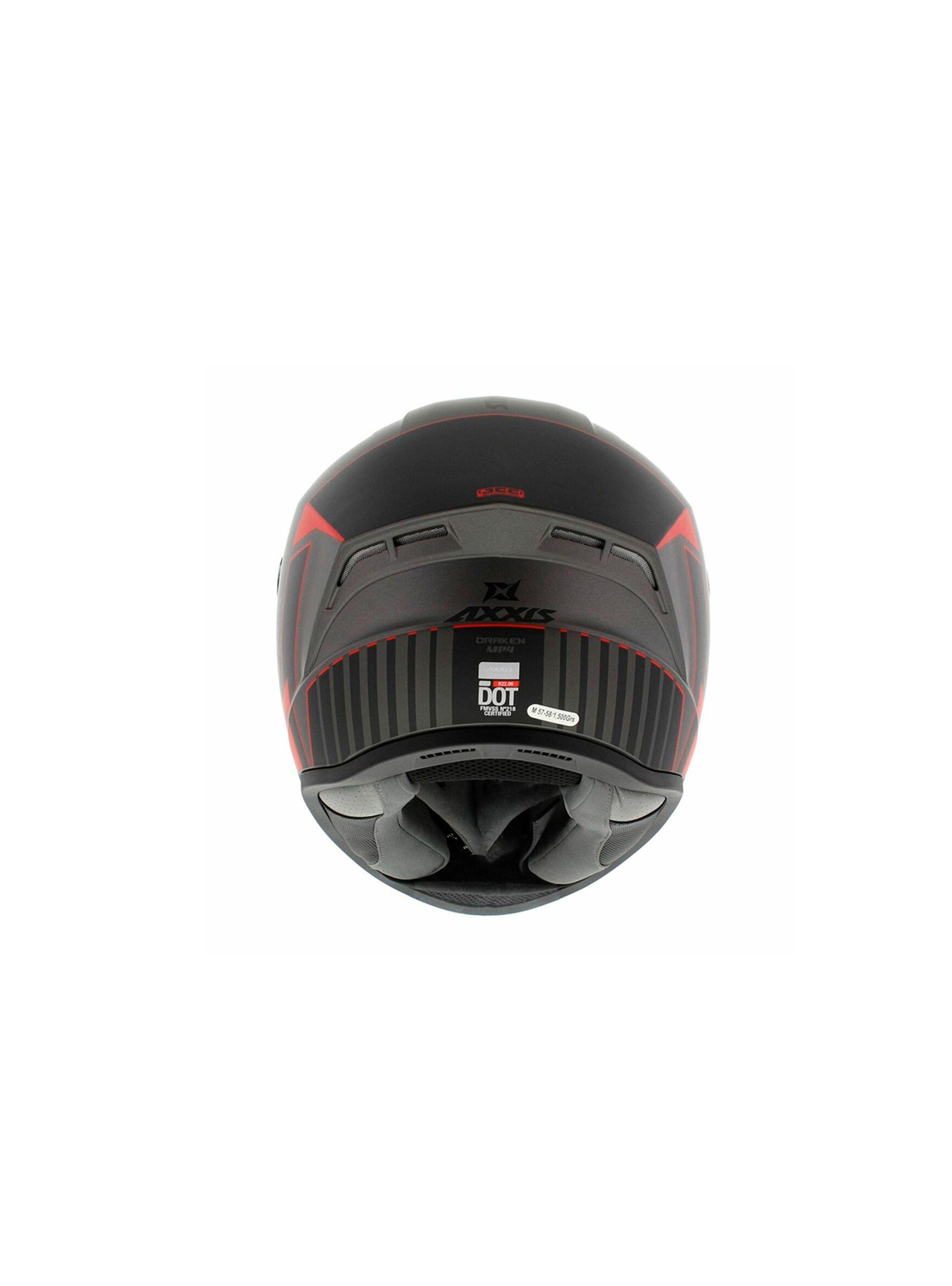Casco axxis draken s mp4 Rojo + Visor Ahumado-9