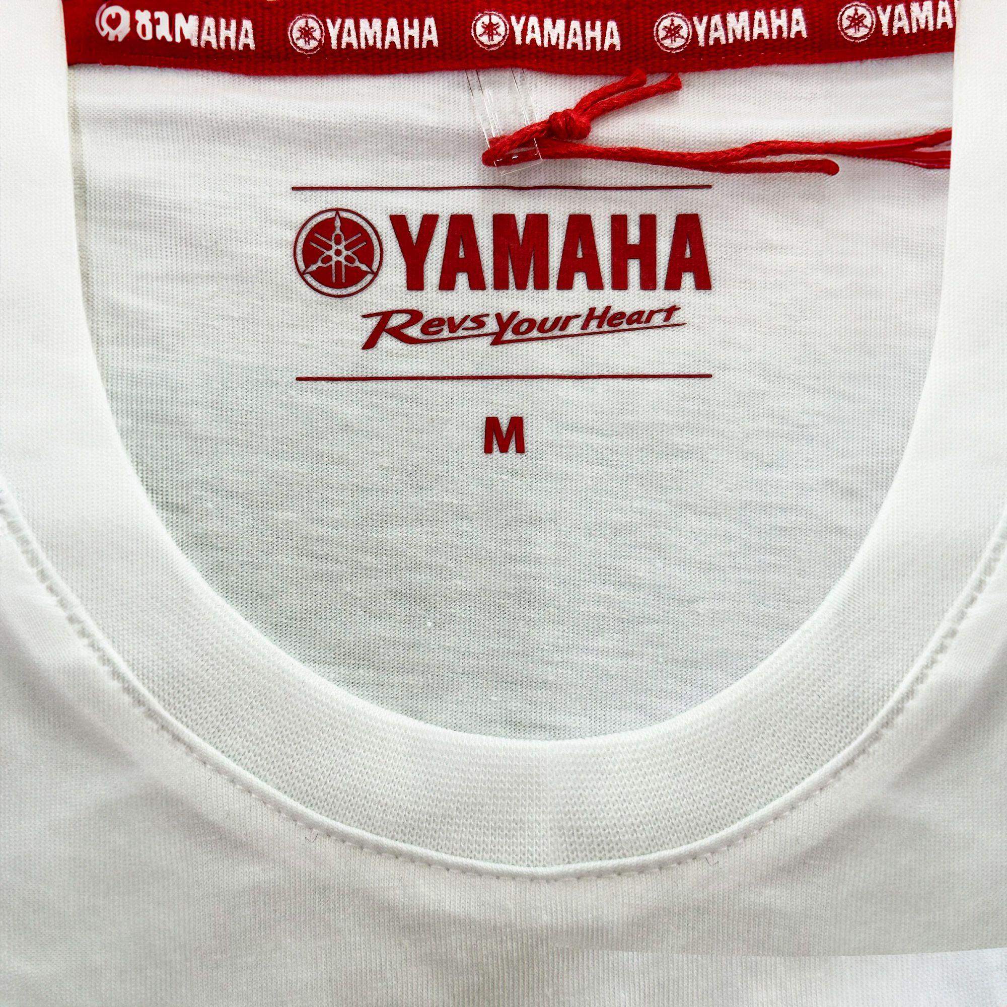 Polera De Hombre Manga Corta Yamaha Ribbon Blanco-2