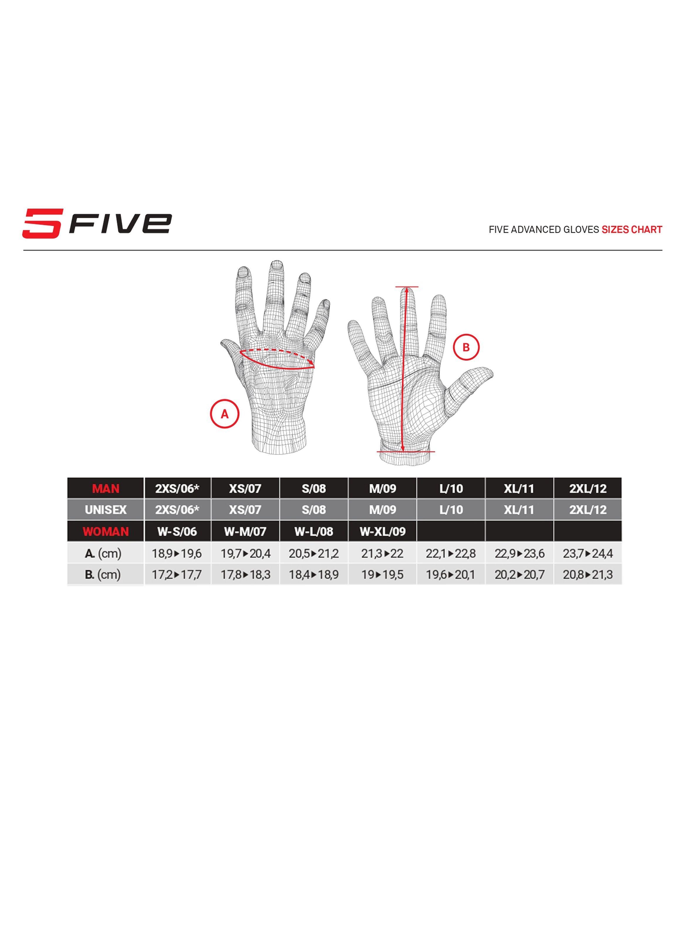 Guantes Moto Five RSC EVO Negro/Fluor Rojo-3