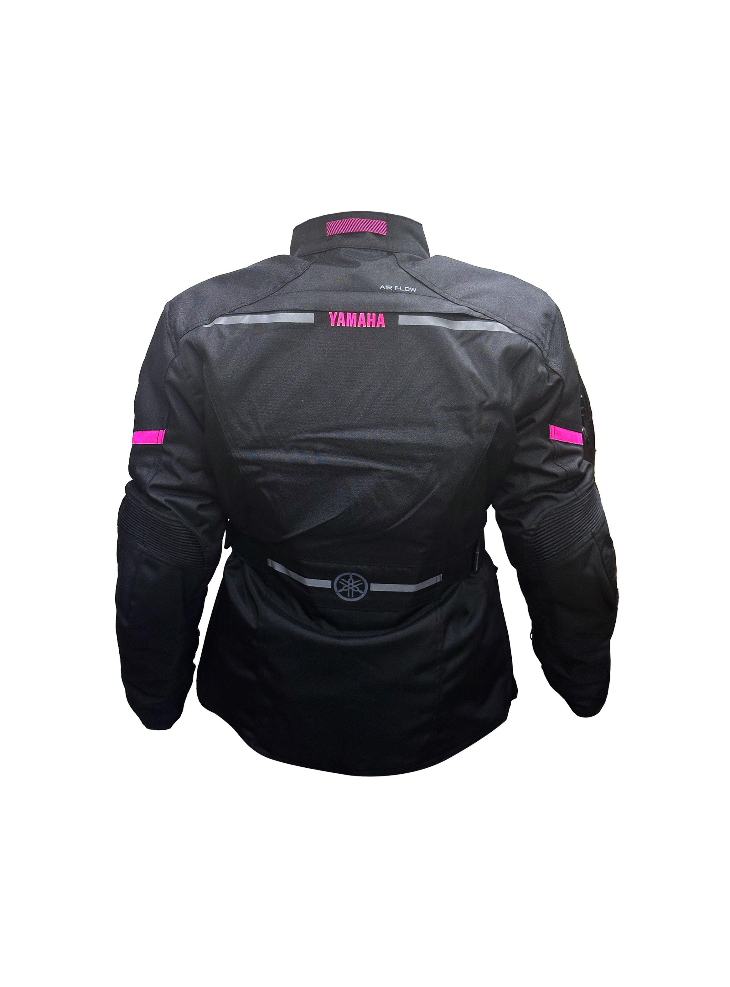 Chaqueta Yamaha Railway Mujer Touring Negro Rosado-2